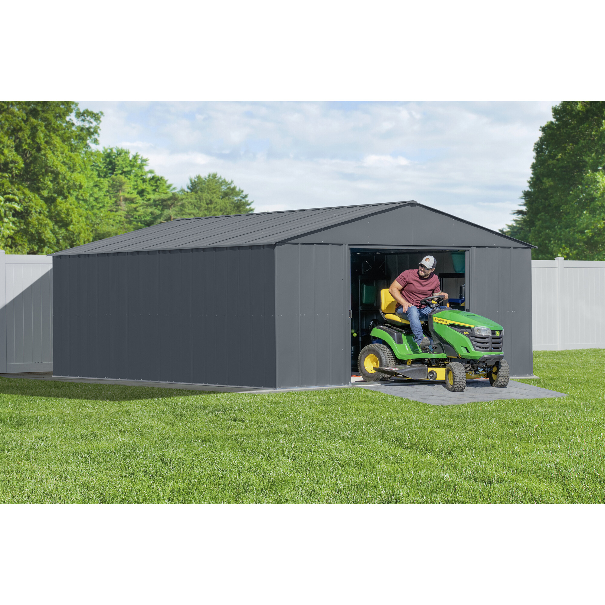 Arrow Storage Products, Classic Metal Shed, 14 x 17 Charcoal, Length 17 ft, Width 14 ft, Model CLG1417CC