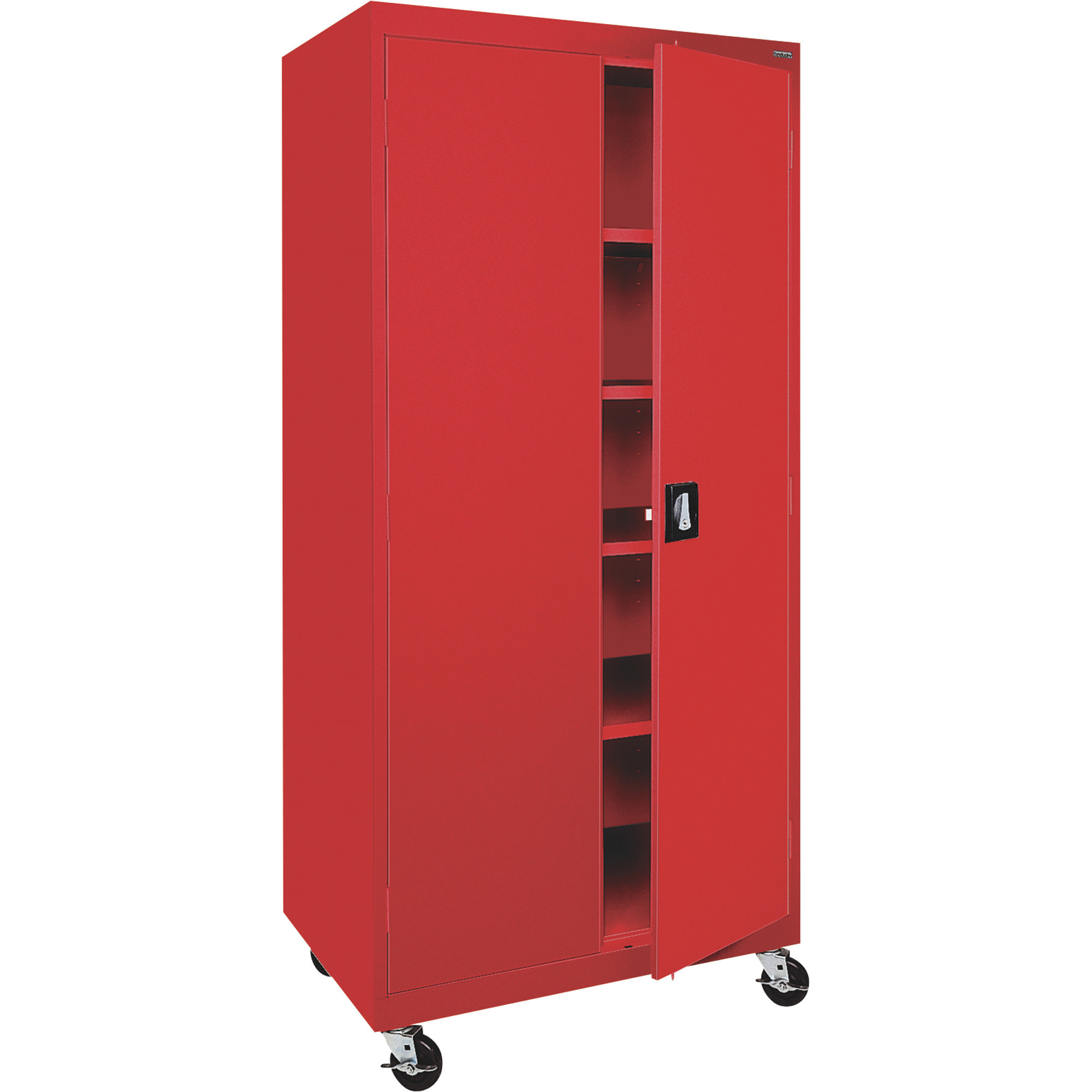 Heavy-Duty Welded Steel Mobile Cabinet — 36Inch W x 24Inch D x 78Inch H, Red, Model - Sandusky Lee TA4R362472-01