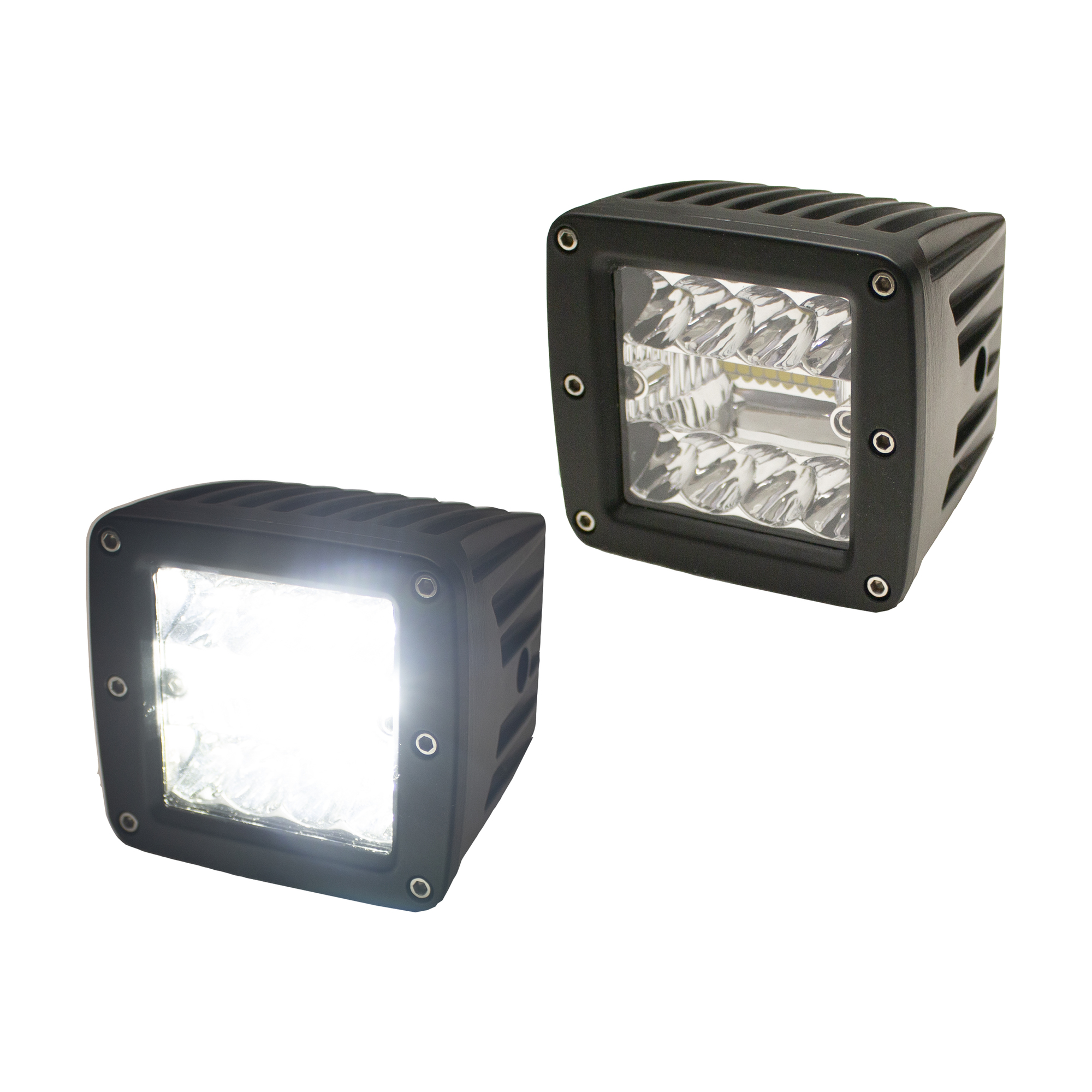 Race Sport Lighting, ECO-LIGHT LED High Power CUBE Style Auxiliary Lights Pairs, Light Type LED, Lens Color Clear, Included (qty.) 2, Model RS3X3ECO