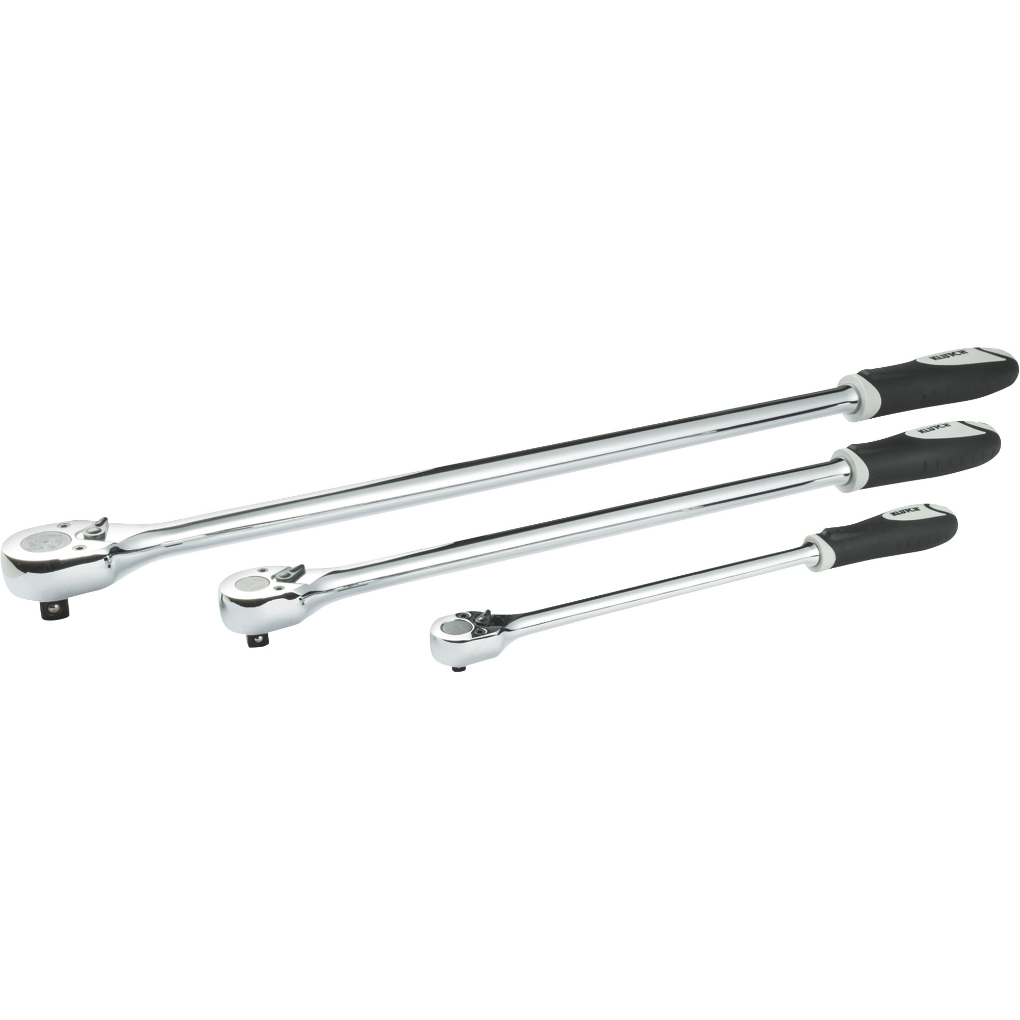 Klutch Extra-Long Ratchet Set, 3-Piece, 1/4Inch, 3/8Inch and 1/2Inch Drive