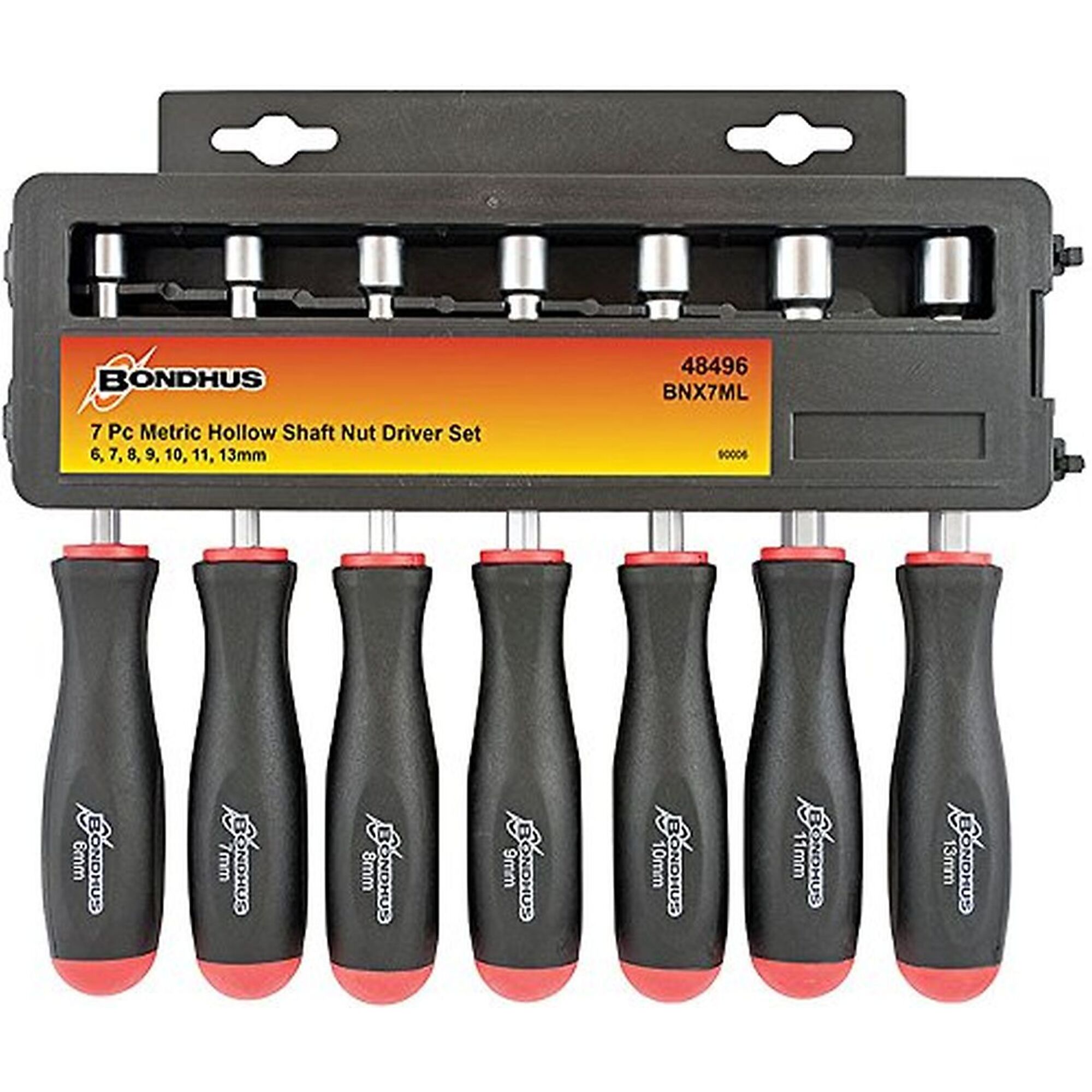 Bondhus, Hollow Shaft, Metric Screwdriver, 7 Piece, Drive Type Other, Model 48496