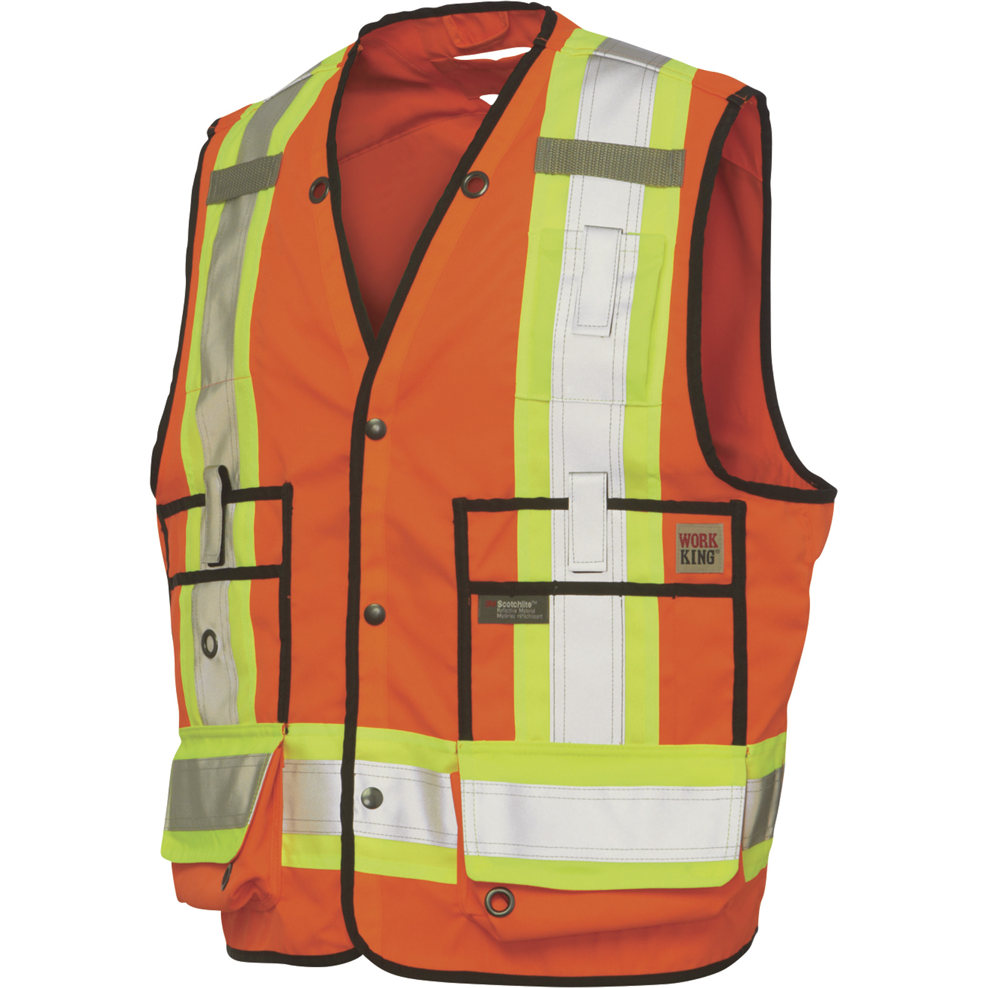 Work King Men's Class 2 High Visibility Surveyor Vest â Orange, 2XL, Model S31311