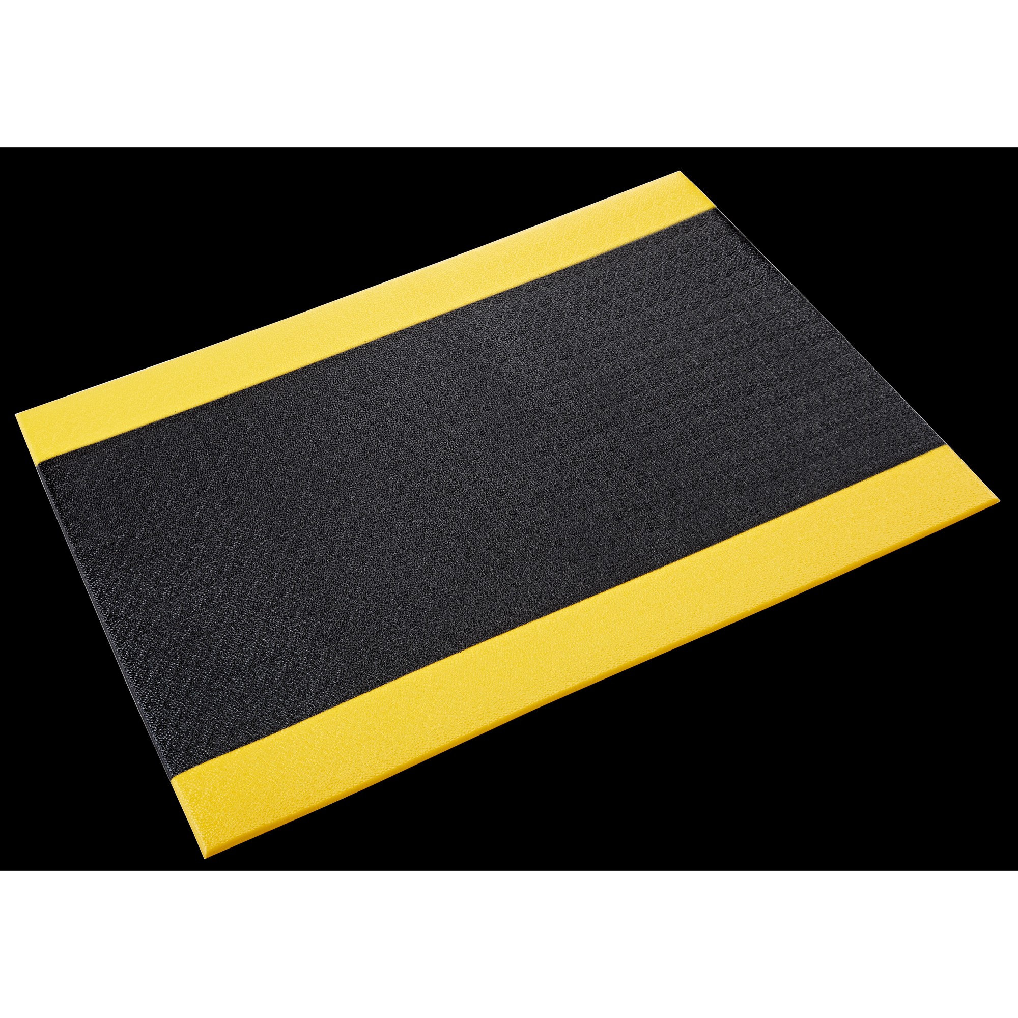 Crown Matting Technologies, Tuff-Spun 3/8 Pebble-Surface 2ft.x3ft. Black w/Yellow, Width 24 in, Length 36 in, Thickness 3/8 in, Model SE 3823BP