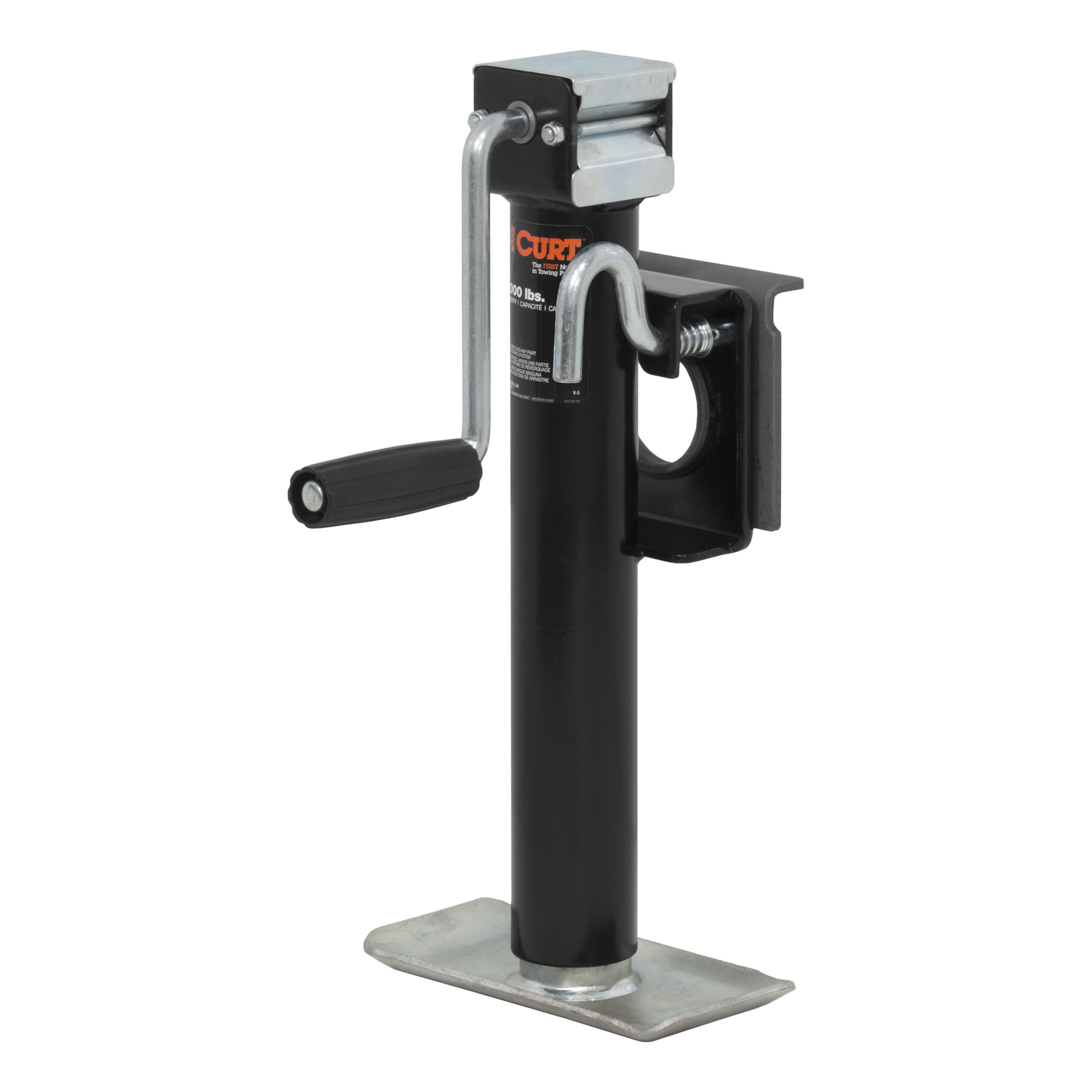 Curt Manufacturing, Bracket-Mnt Jack w Side Handle 2000 lbs 10Inch Travel, Lift Capacity 2000 lb, Jack Type Sidewind, Mount Type Weld-On, Model 28302