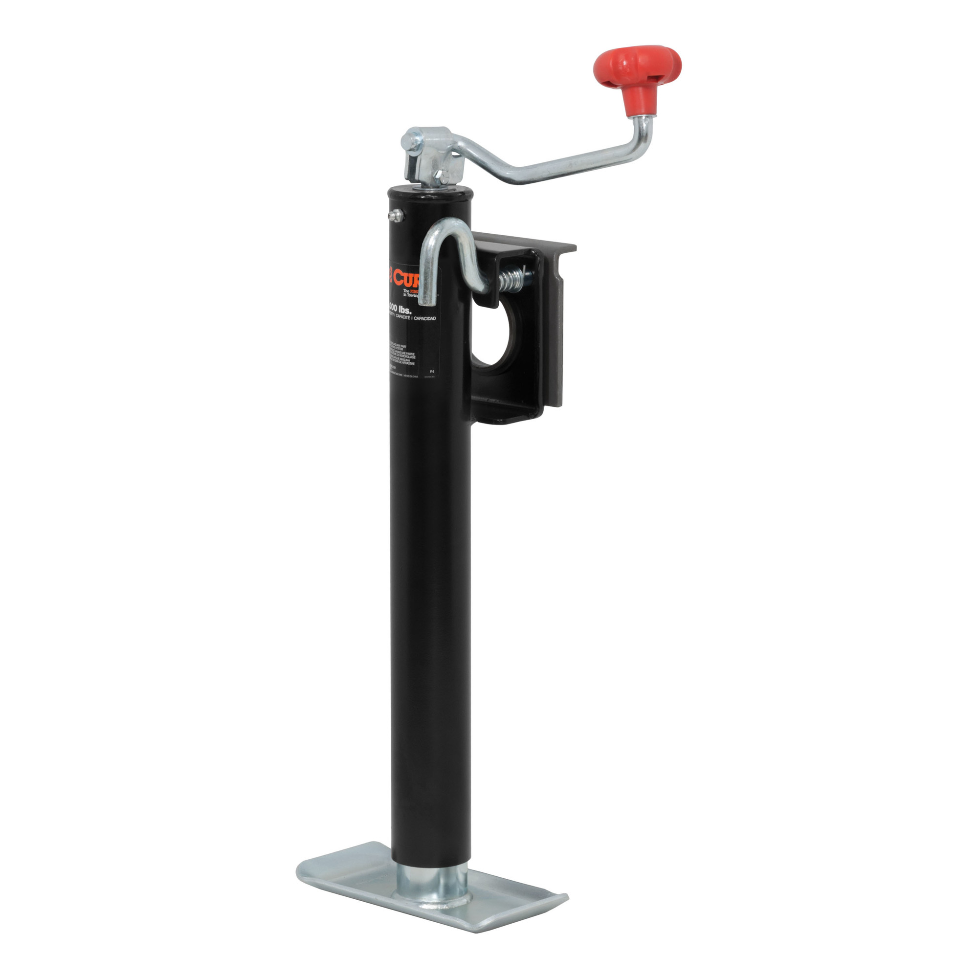 Curt Manufacturing, Bracket-Mnt Jack w Top Handle 2000 lbs 15Inch Travel, Lift Capacity 2000 lb, Jack Type Topwind, Mount Type Weld-On, Model 28304