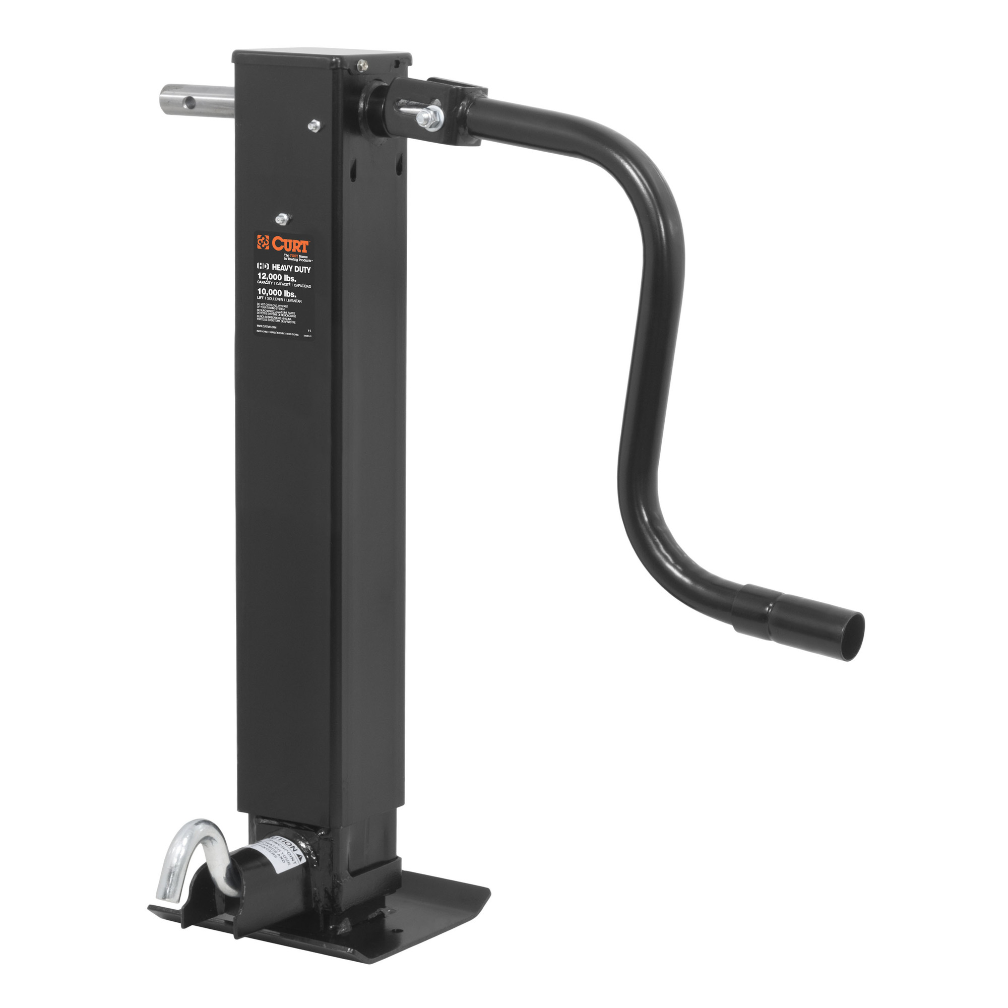 Curt Manufacturing, Weld Square Jack w Side Handle 12,000lbs 12.5Inch Trav, Lift Capacity 12000 lb, Jack Type Sidewind, Mount Type Direct Weld, Model