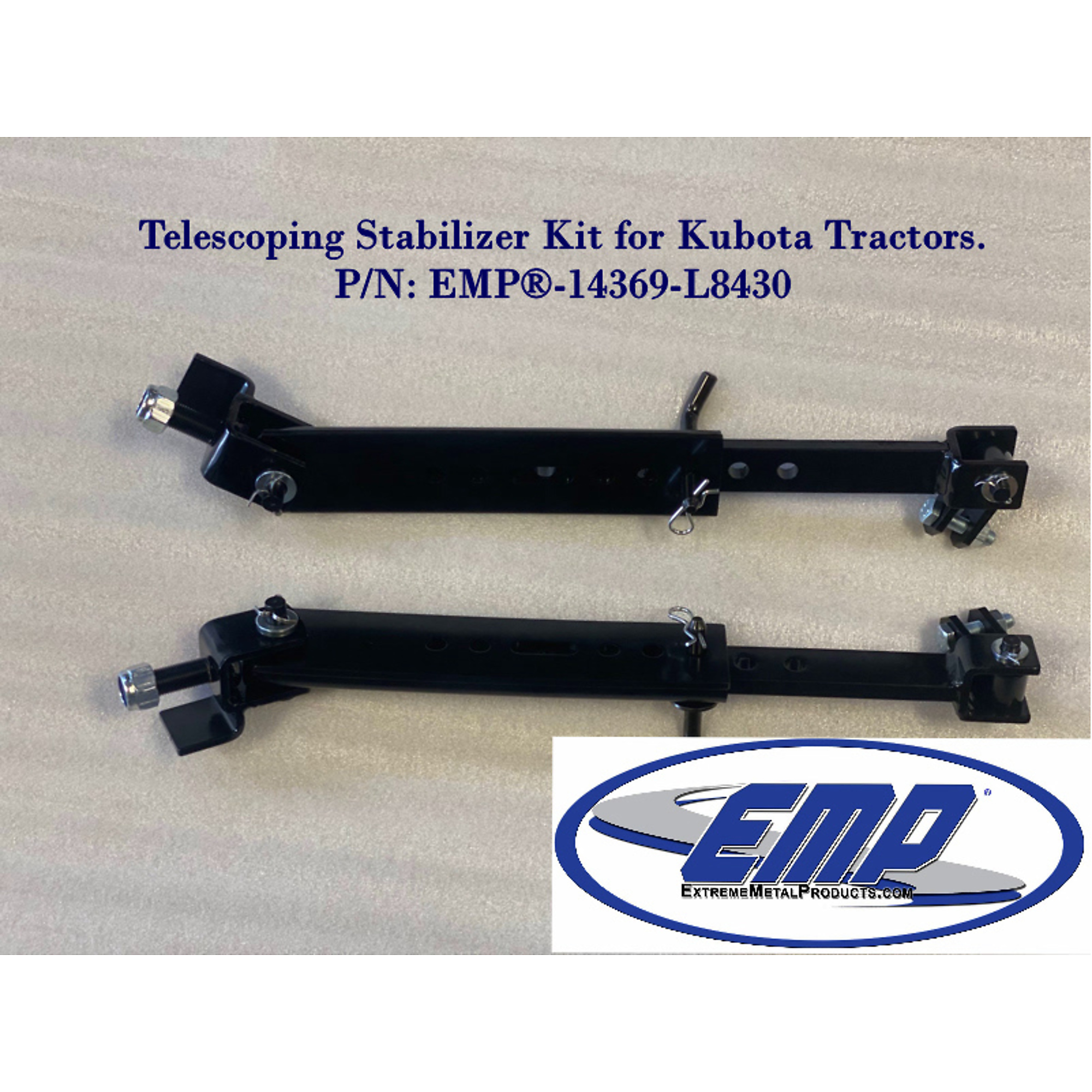 Extreme Metal Products, Kubota Style 3-Point Stabilizer kit, Model 14369-l8430