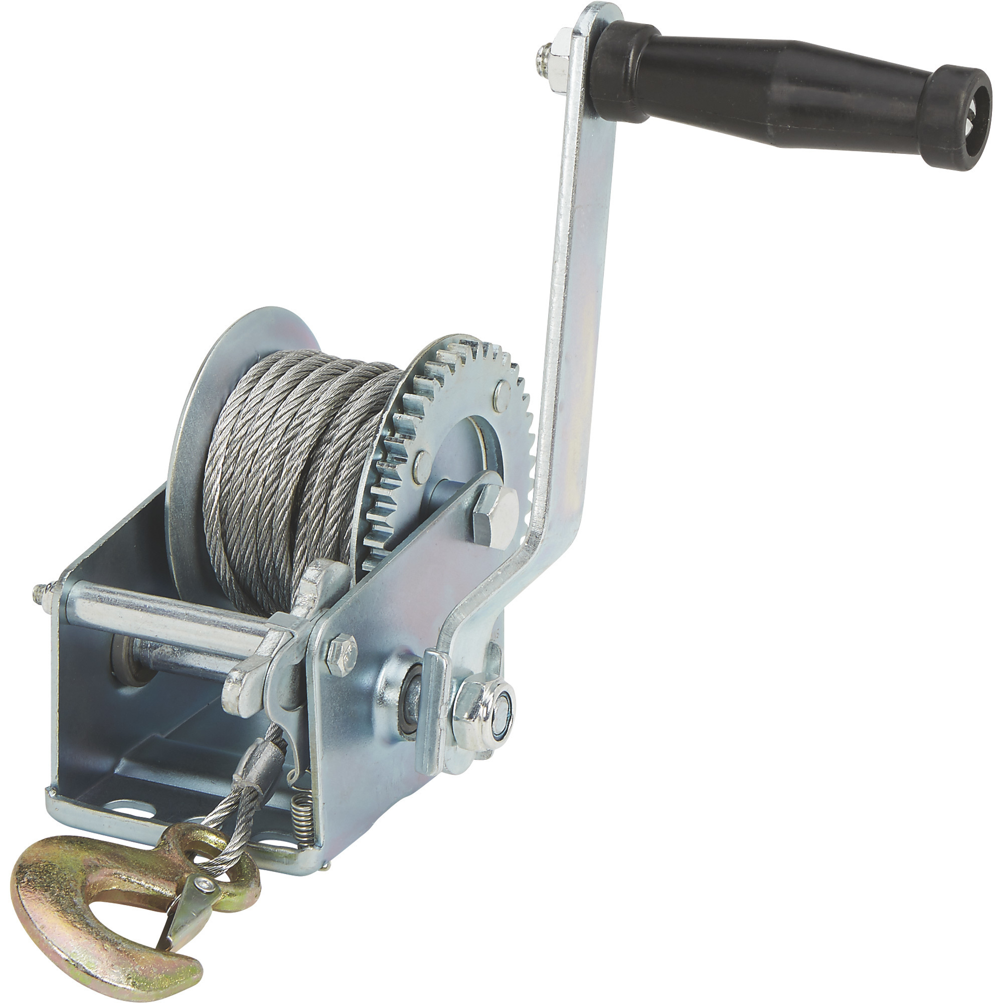 Ultra-Tow Single Speed Hand Winch with Wire Rope, 600-Lb. Load Capacity, 21ft. Rope