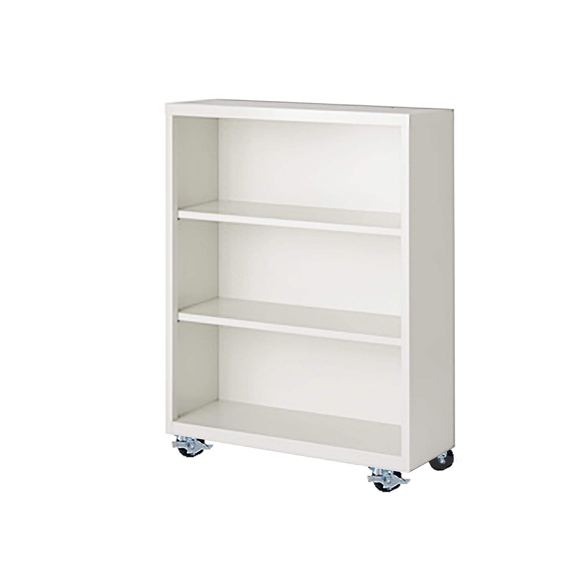 Steel Cabinets USA, 36Inchx18Inchx45Inch Putty Mobile Bookcase Fully Assembled, Height 45 in, Shelves (qty.) 3, Material Steel, Model MBCA-364518-P