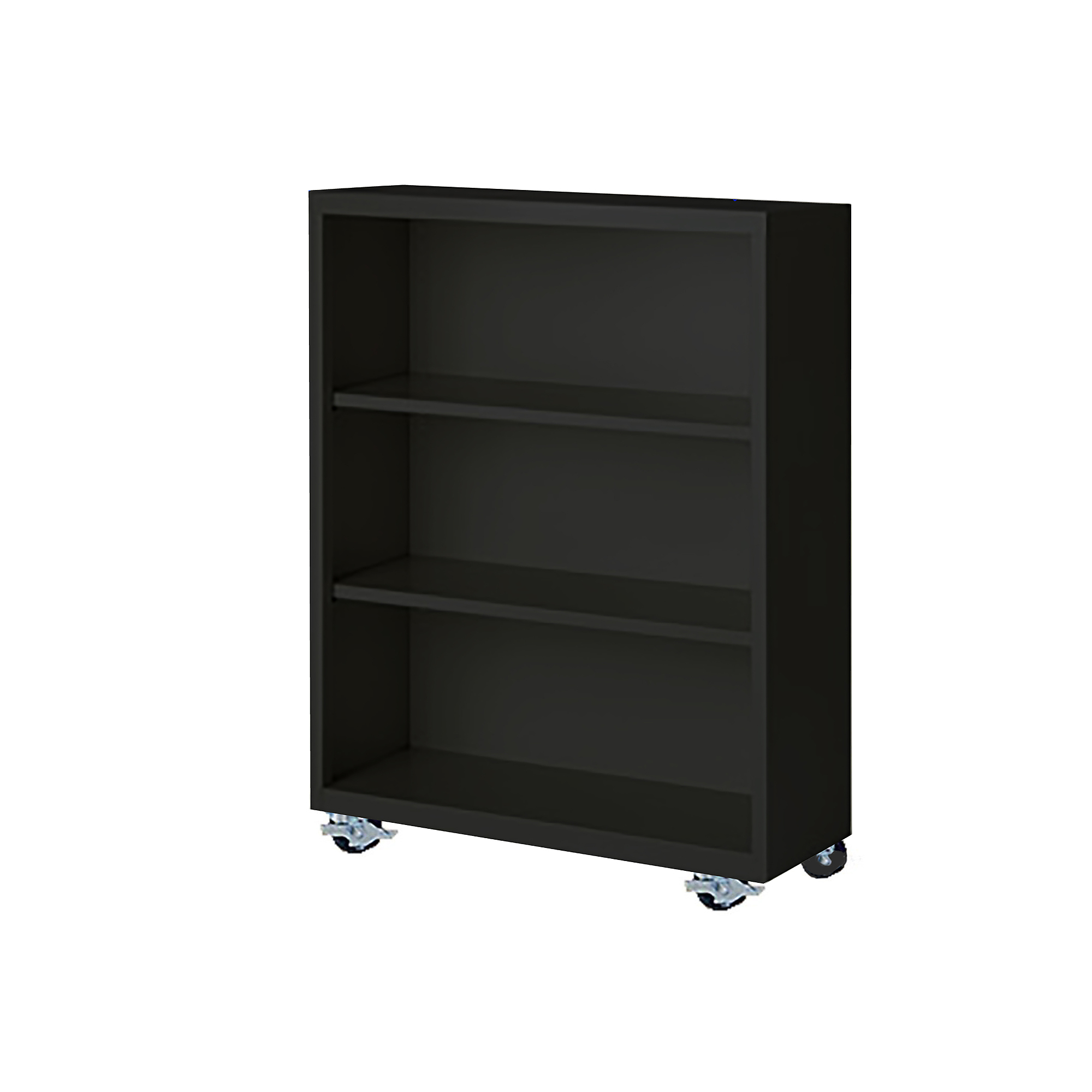 Steel Cabinets USA, 36Inchx18Inchx45Inch Black Mobile Bookcase Full Assembled, Height 45 in, Shelves (qty.) 3, Material Steel, Model MBCA-364518-B