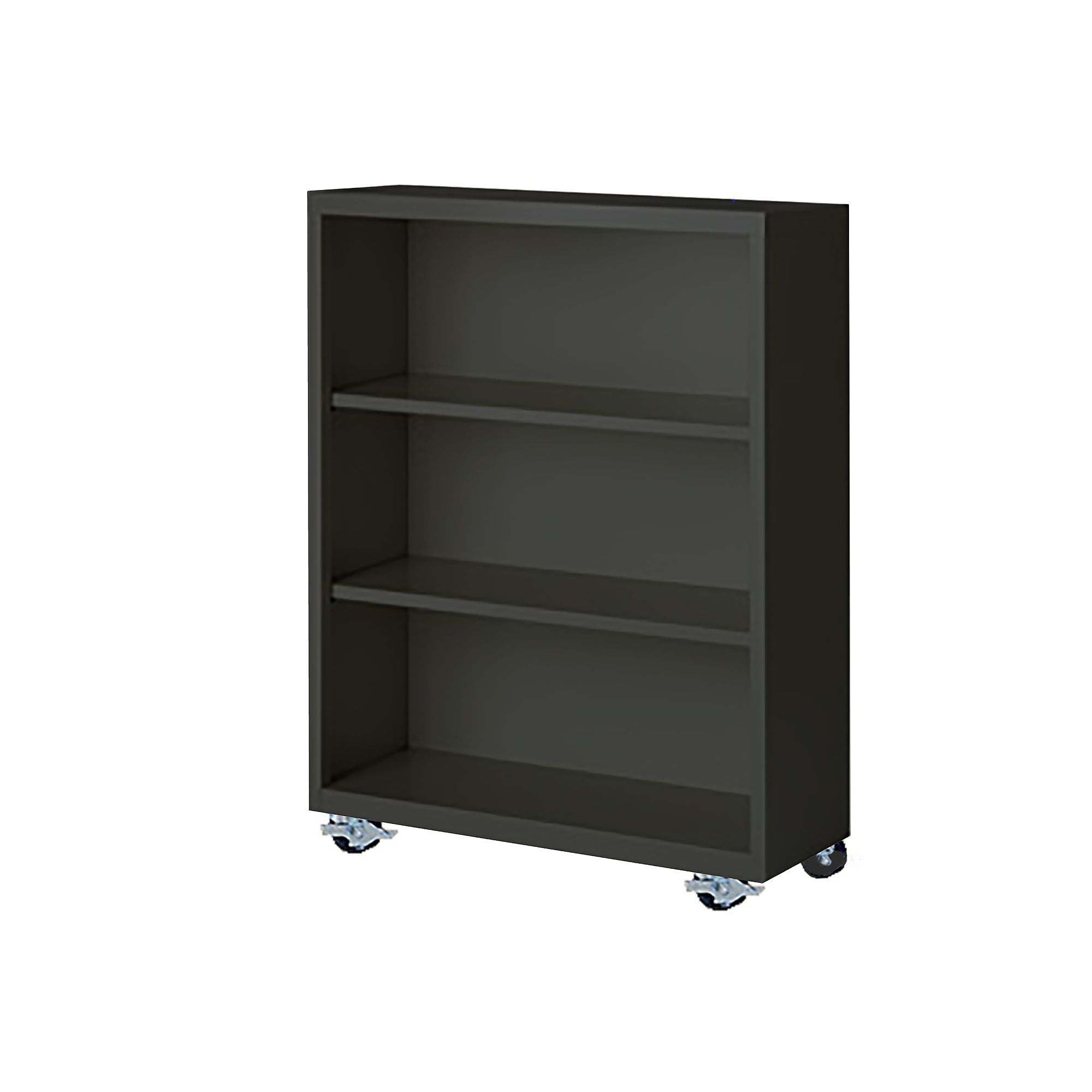 Steel Cabinets USA, 36Inchx18Inchx45Inch Charcoal Mobile Bookcase Assembled, Height 45 in, Shelves (qty.) 3, Material Steel, Model MBCA-364518-C
