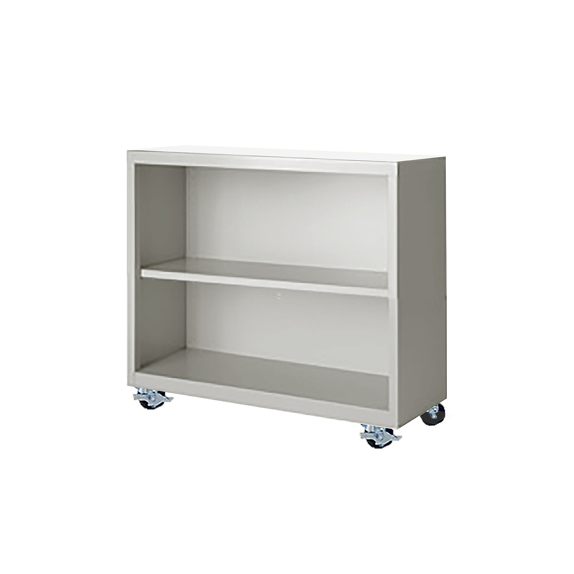 Steel Cabinets USA, 36Inchx18Inchx33Inch Putty Mobile Bookcase Fully Assembled, Height 33 in, Shelves (qty.) 2, Material Steel, Model MBCA-363318-P