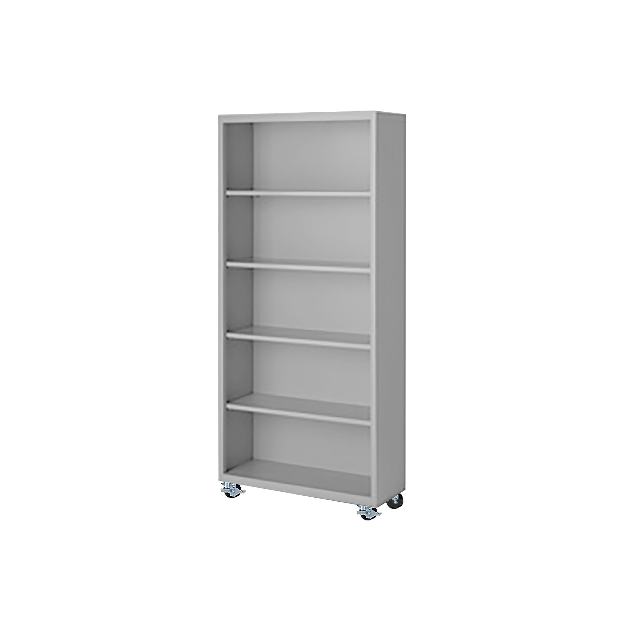 Steel Cabinets USA, 36Inchx18Inchx75Inch Gray Mobile Bookcase Fully Assembled, Height 75 in, Shelves (qty.) 5, Material Steel, Model MBCA-367518-G
