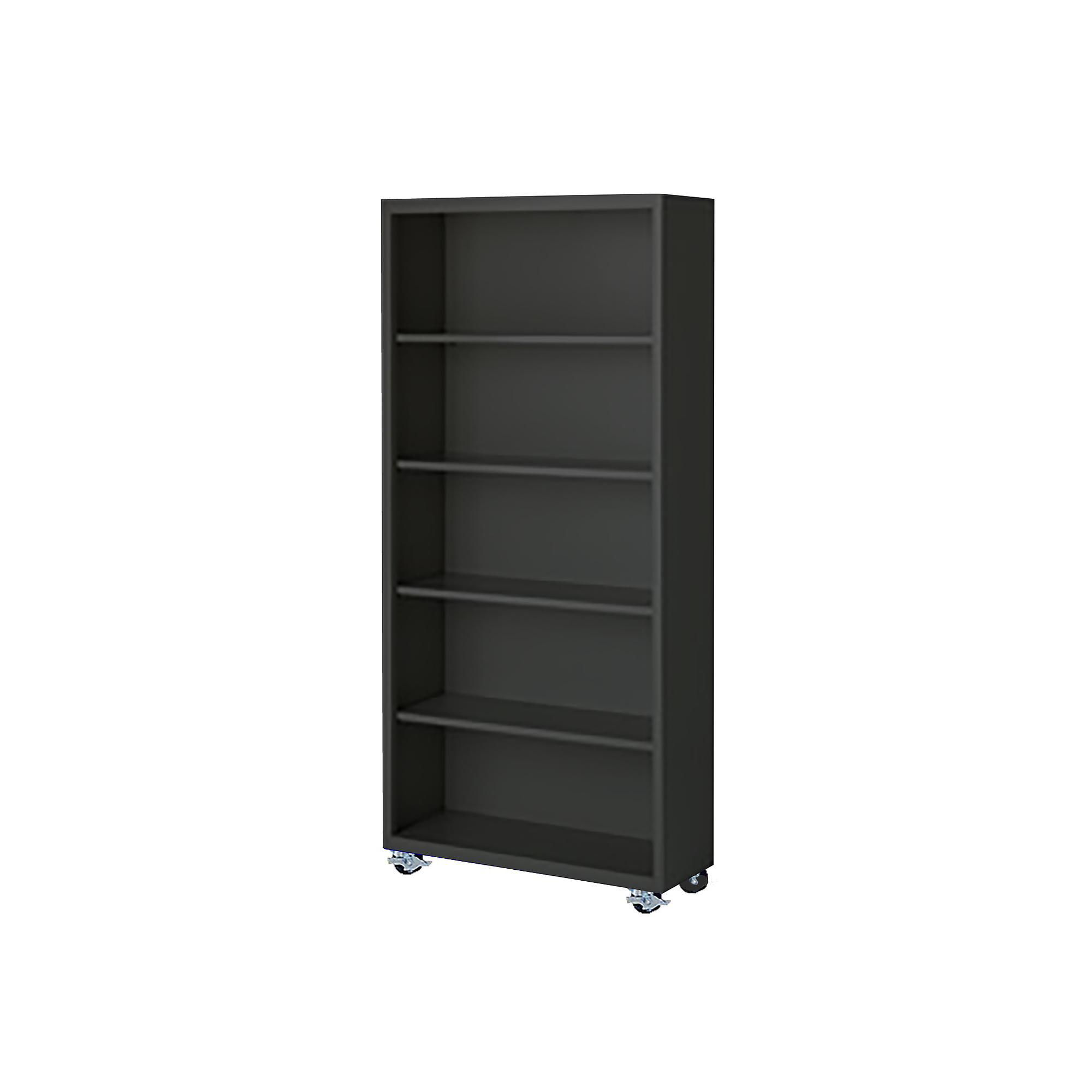 Steel Cabinets USA, 36Inchx18Inchx75Inch Charcoal Mobile Bookcase Assembled, Height 75 in, Shelves (qty.) 5, Material Steel, Model MBCA-367518-C