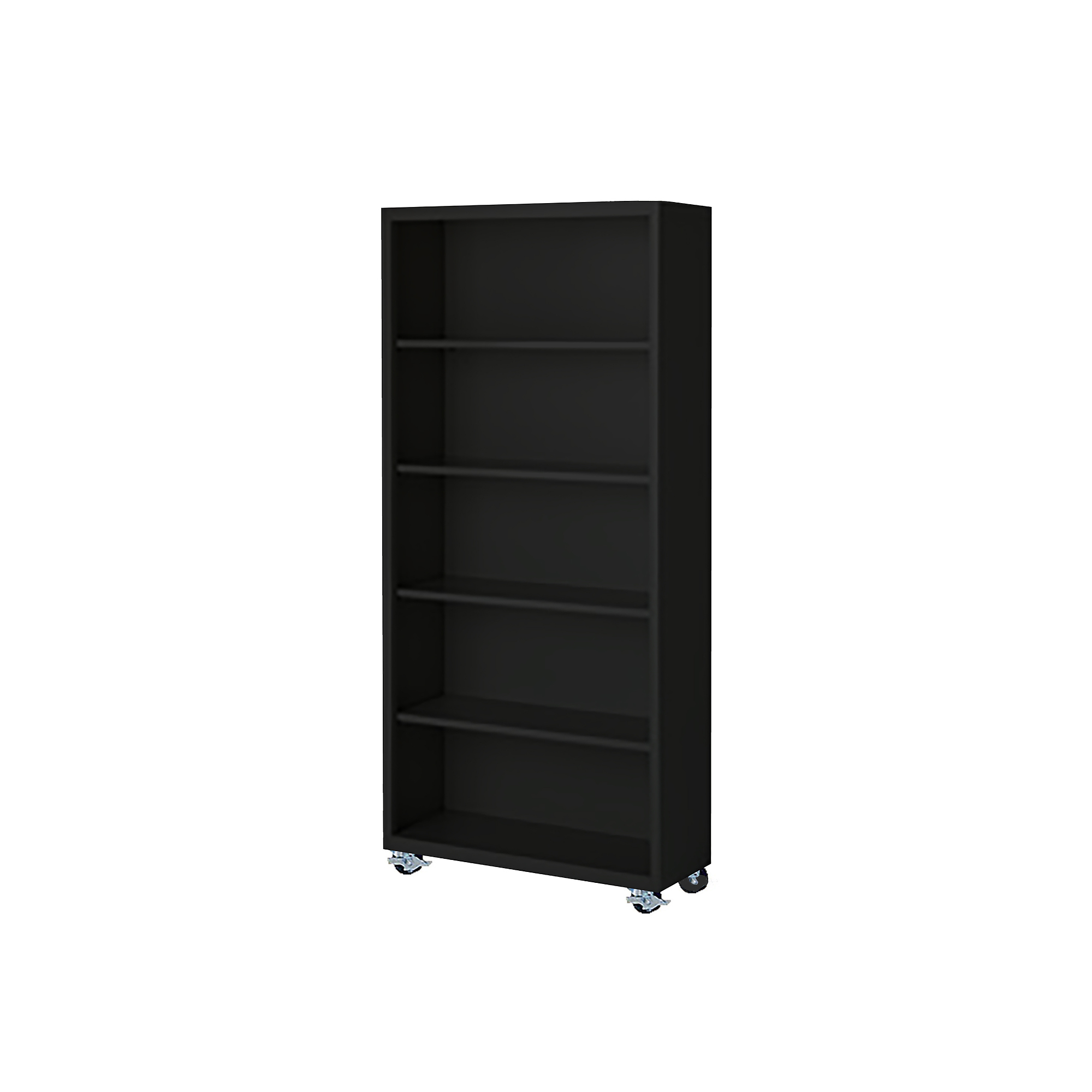 Steel Cabinets USA, 36Inchx18Inchx75Inch Black Mobile Bookcase Full Assembled, Height 75 in, Shelves (qty.) 5, Material Steel, Model MBCA-367518-B