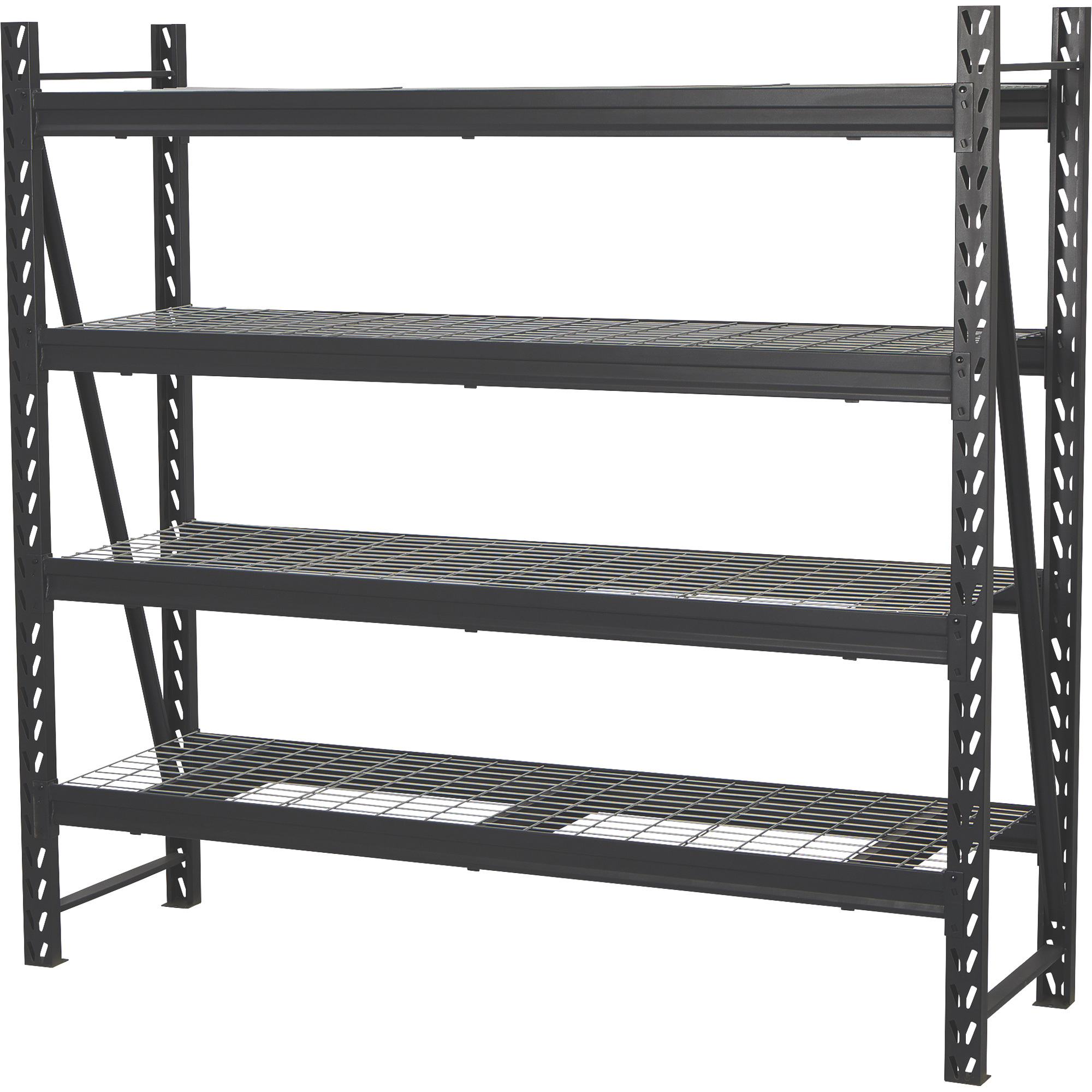 Rack USA 4-Tier Industrial Shelving Rack, 77Inch W x 72Inch H x 24Inch Deep, Steel, Model 2611T002