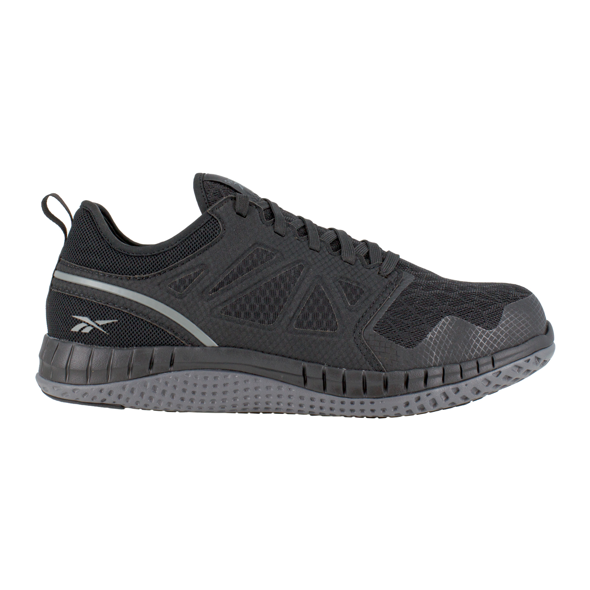 Reebok, Athletic Work Shoe, Size 11 1/2, Width Medium, Color Black and Dark Grey, Model RB4251