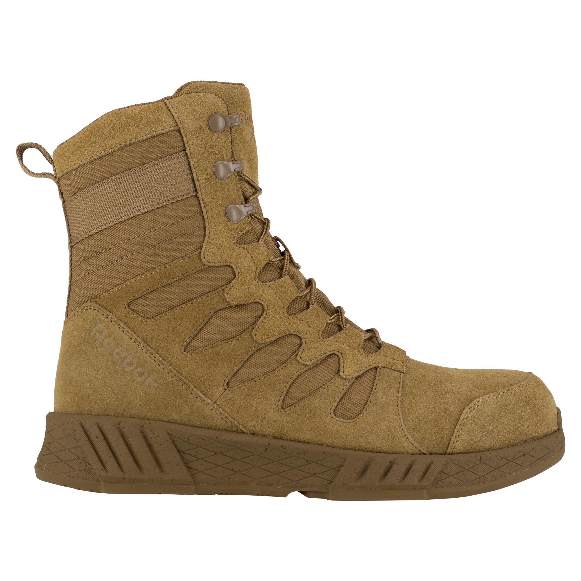 Reebok, 8Inch Tactical Boot with Side Zipper, Size 11 1/2, Width Medium, Color Coyote, Model RB4360