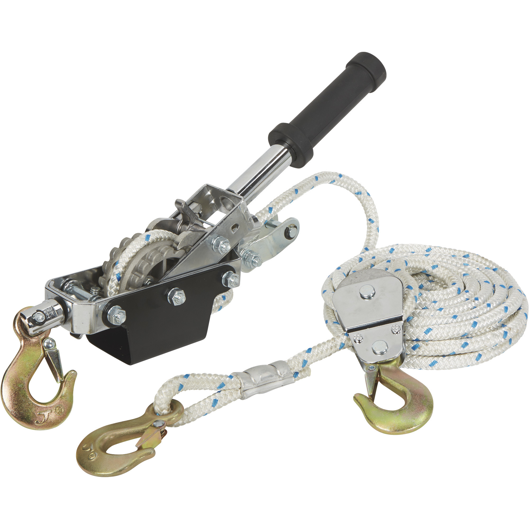 Ironton 1-Ton Rope Puller with 3 Hooks,19.7ft.L
