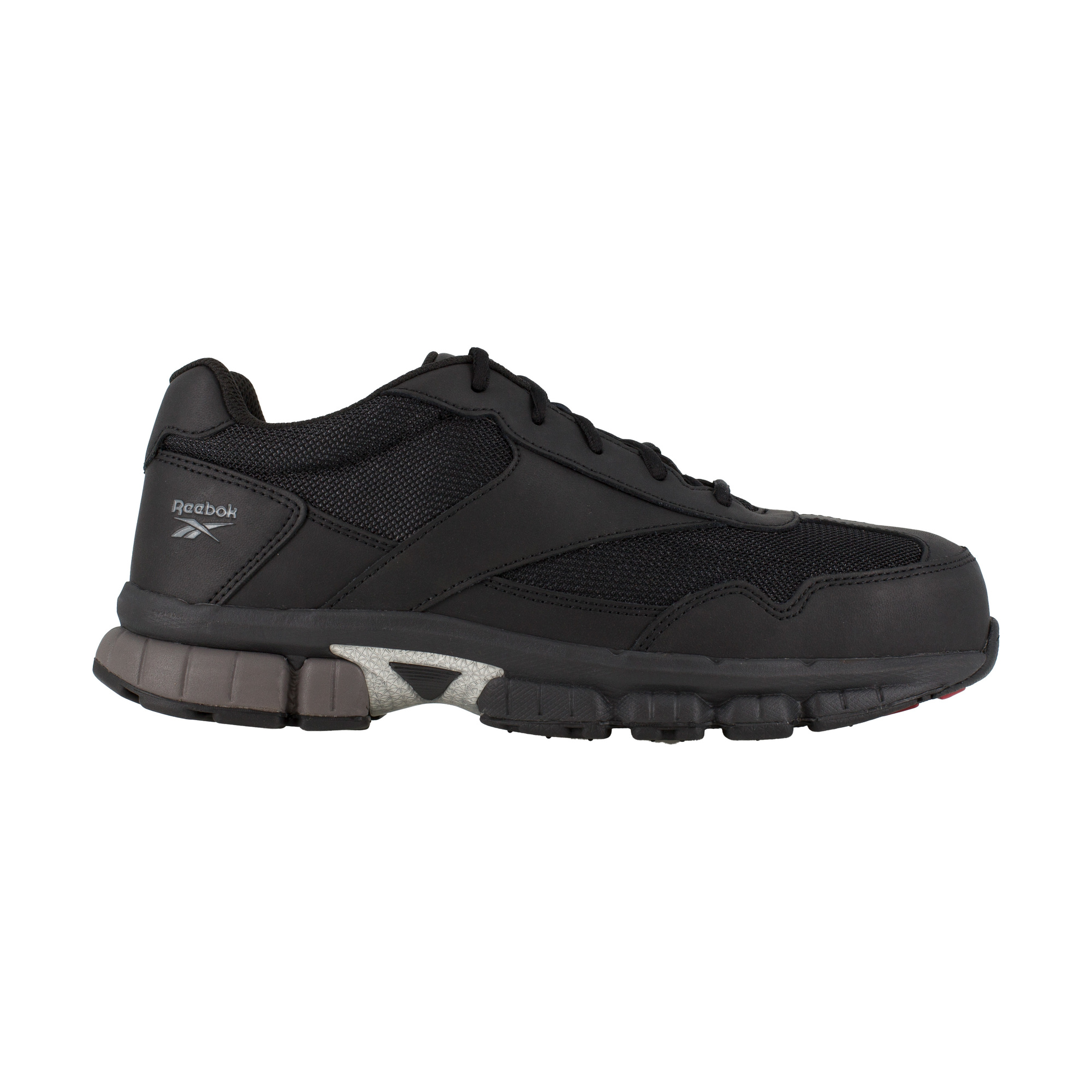 Reebok, Performance Work Cross Trainer, Size 9, Width Medium, Color Black with Silver Trim, Model RB459