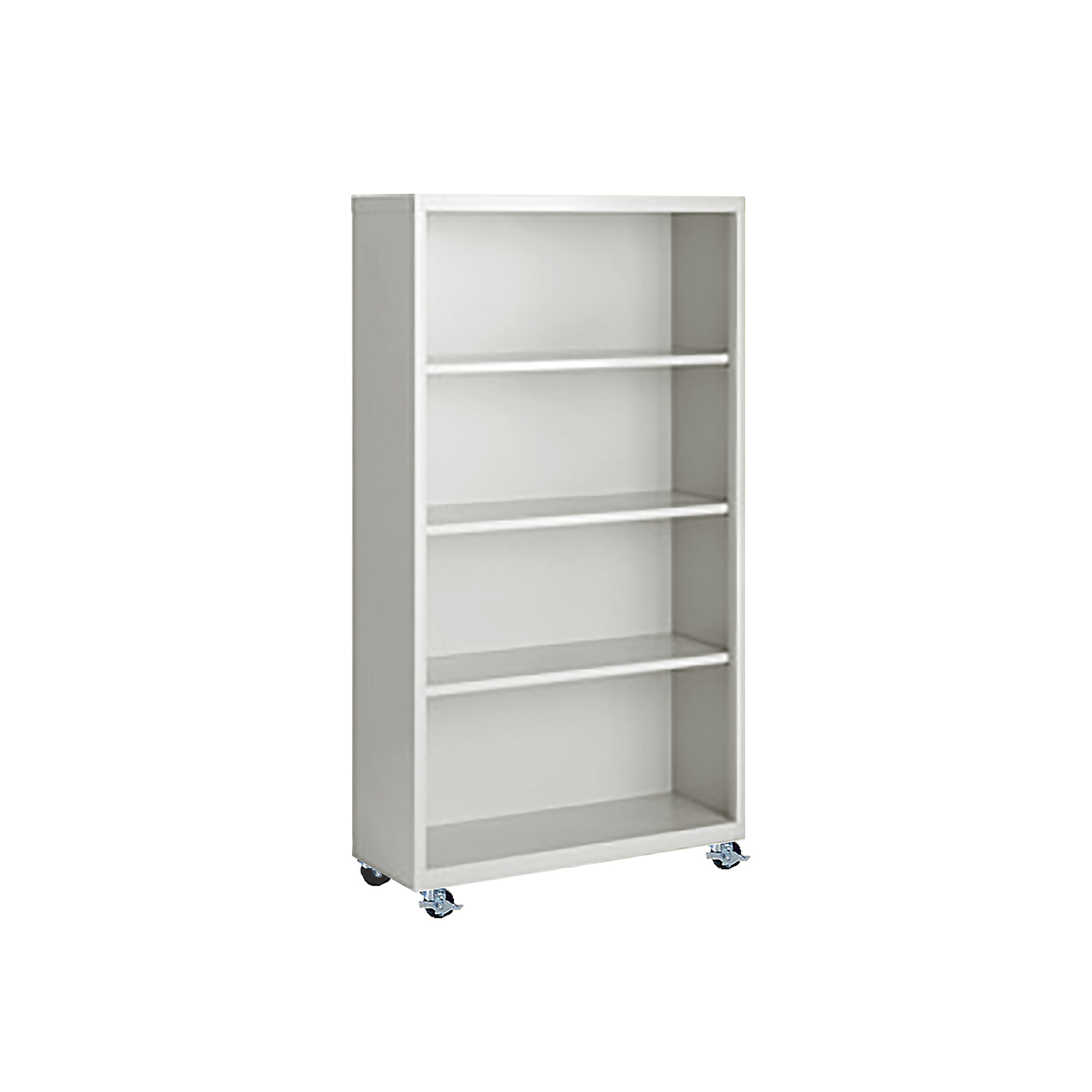 Steel Cabinets USA, 36Inchx18Inchx63Inch Putty Mobile Bookcase Fully Assembled, Height 63 in, Shelves (qty.) 4, Material Steel, Model MBCA-366318-P