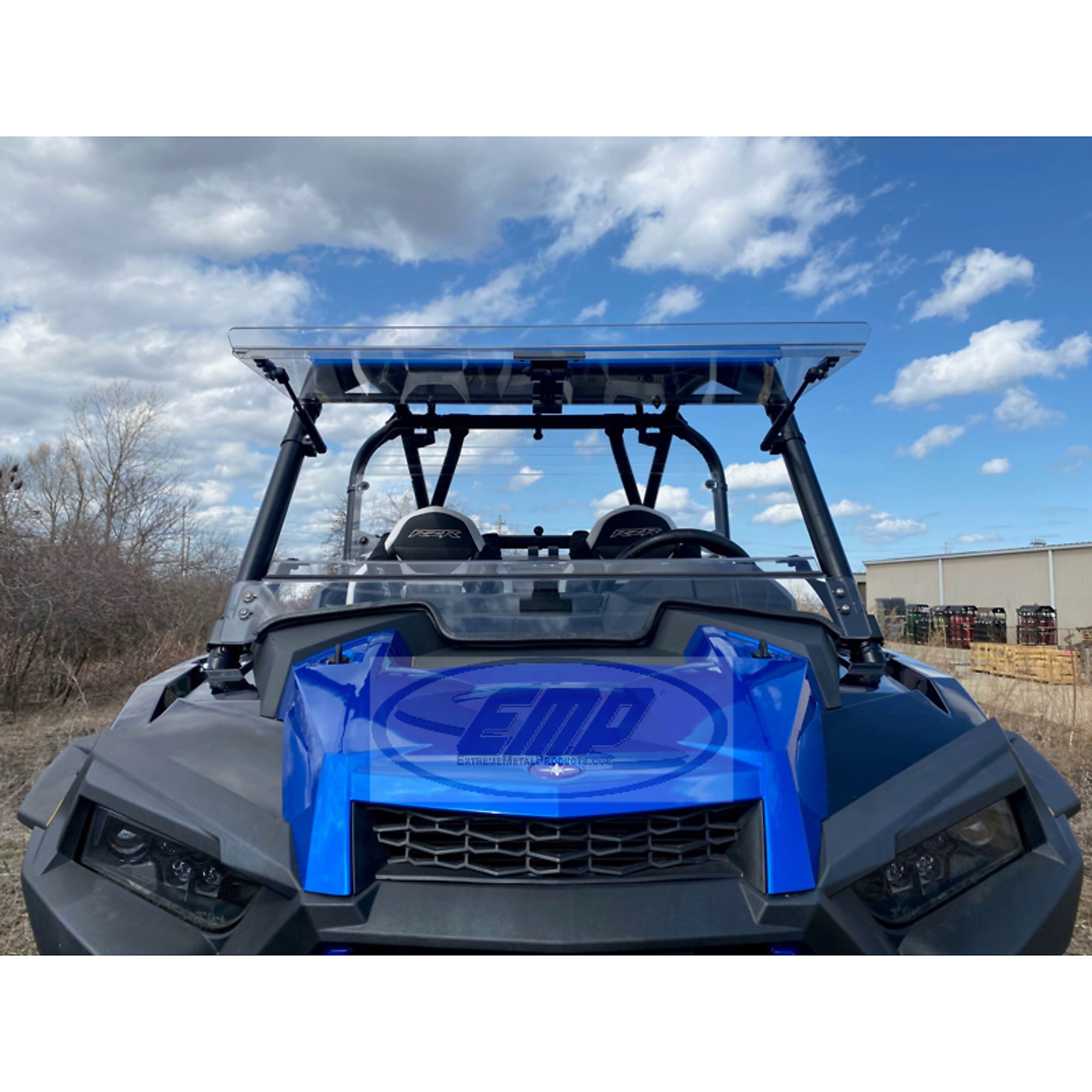 Extreme Metal Products, Polaris RZR Trubo S Flip Up Windshield, Model 14352