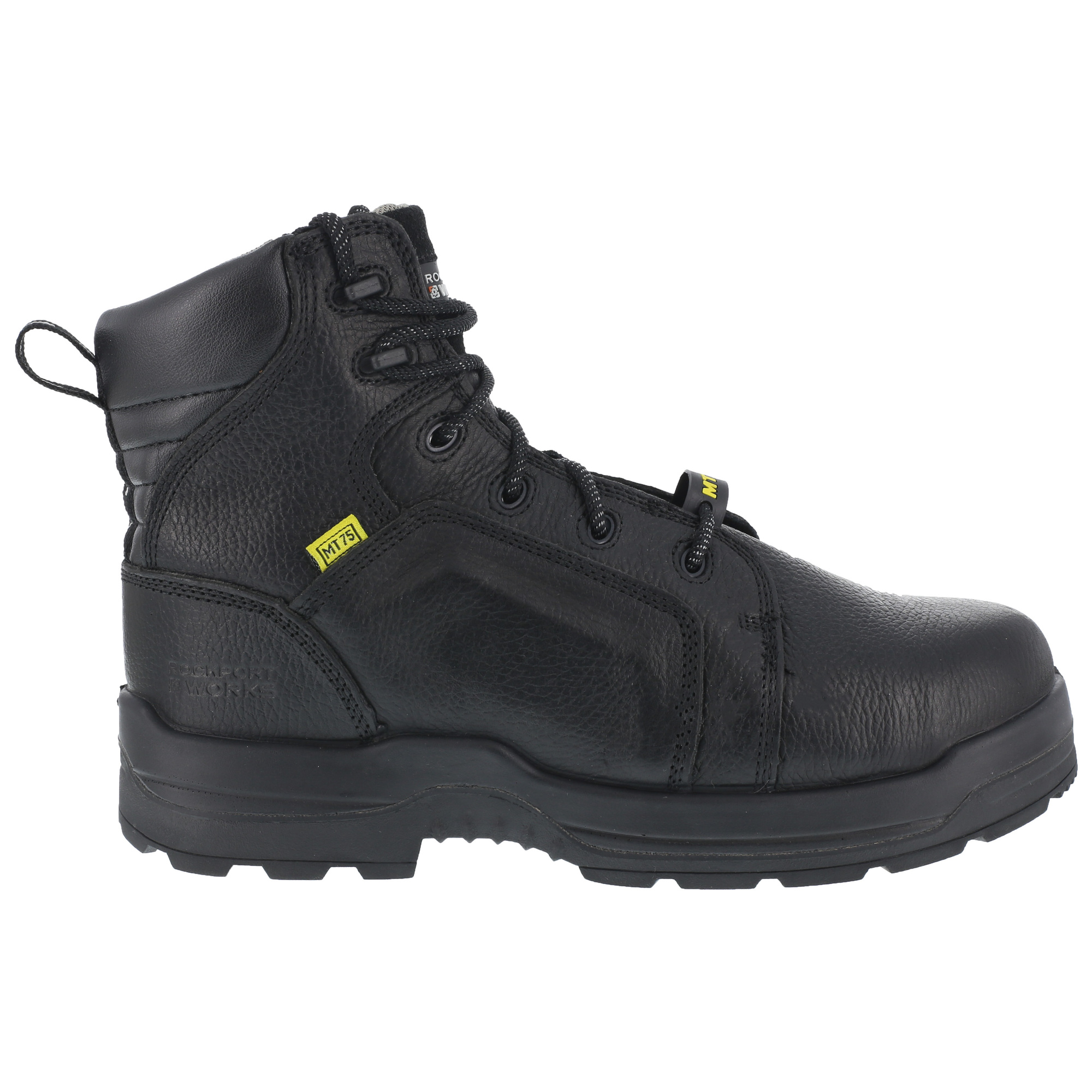 Rockport Works, 6Inch Work Boot with Met Guard, Size 7 1/2, Width Medium, Color Black, Model RK465