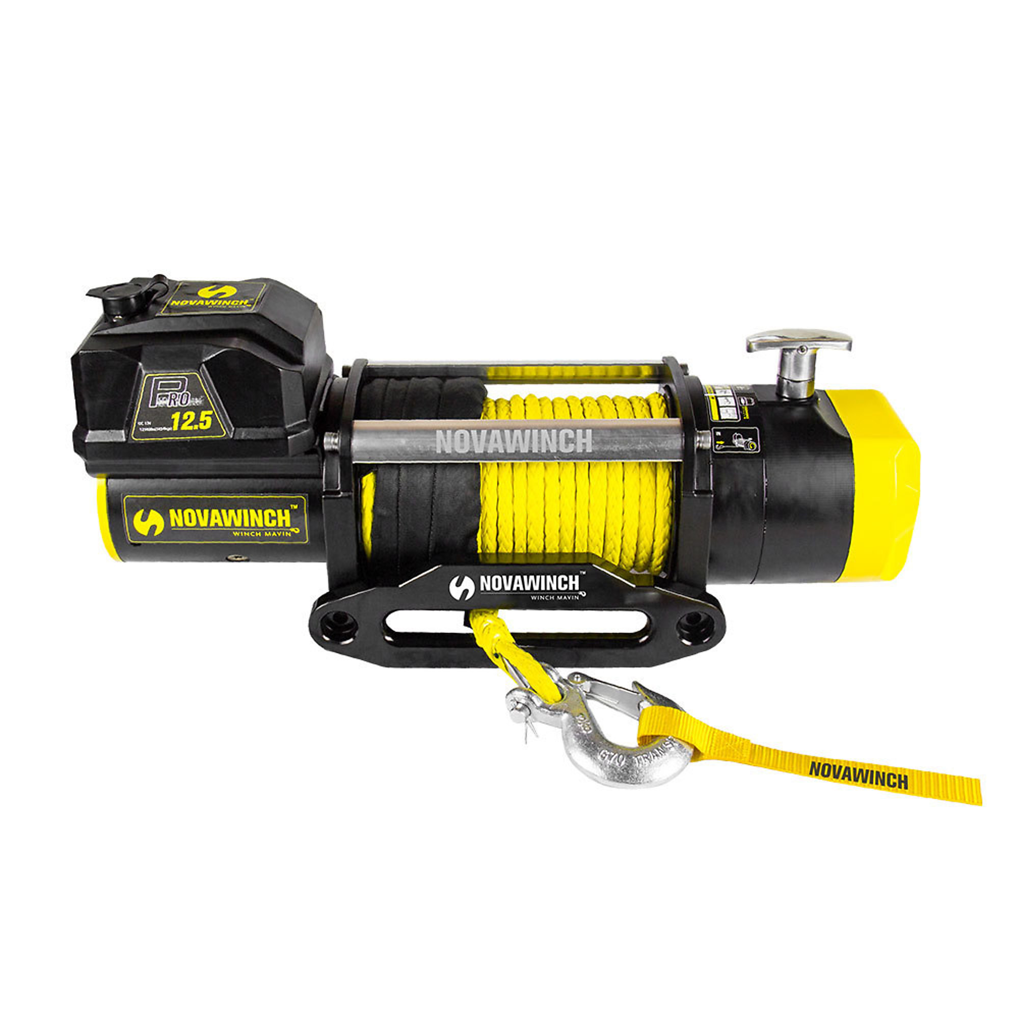 Novawinch, Truck/Trailer 12V DC Powered Winch, Capacity (Line Pull) 12500 lb, Volts 12, Max. Amps 390, Model 701001068584