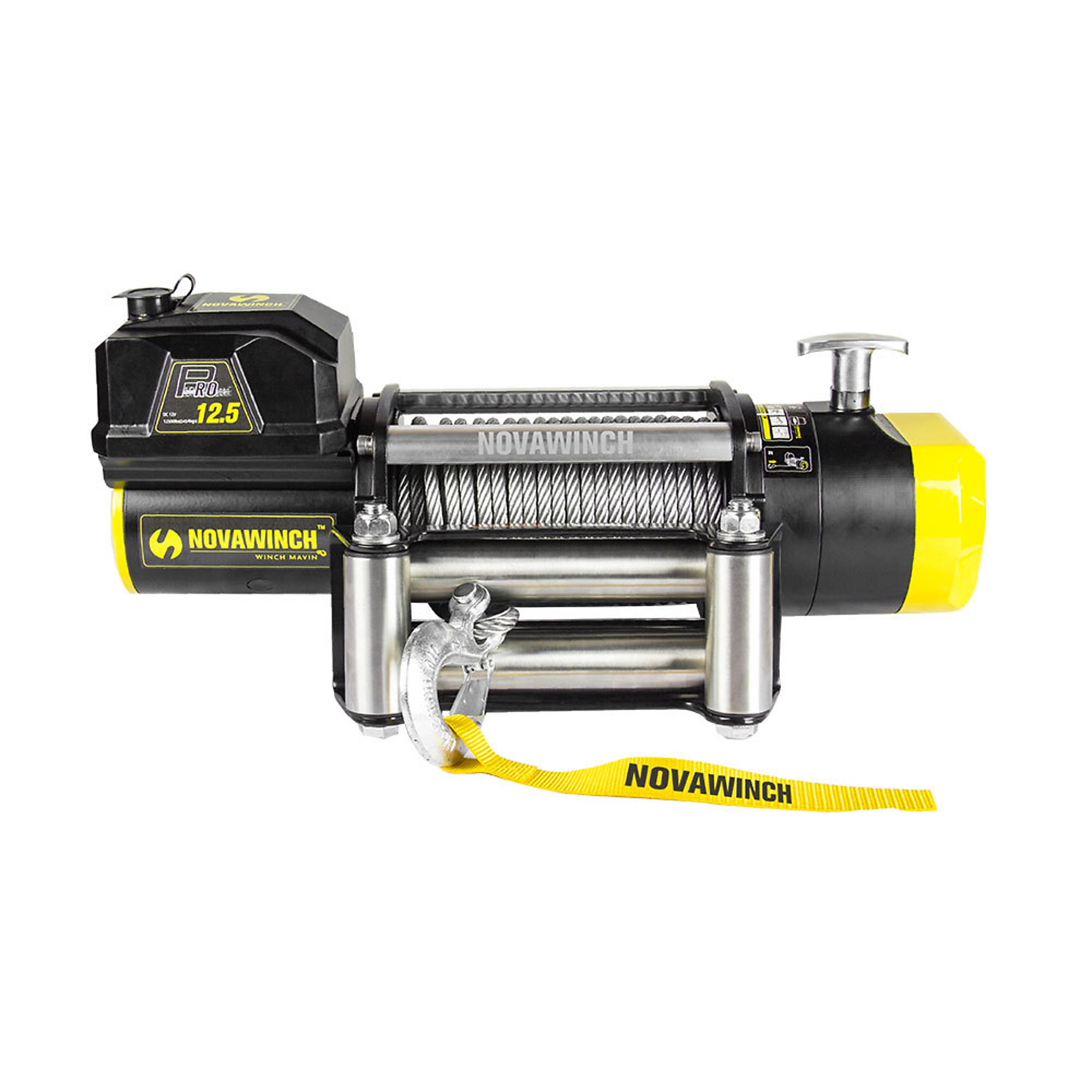 Novawinch, Truck/Trailer 12V DC Powered Winch, Capacity (Line Pull) 12500 lb, Volts 12, Max. Amps 390, Model 701001068587