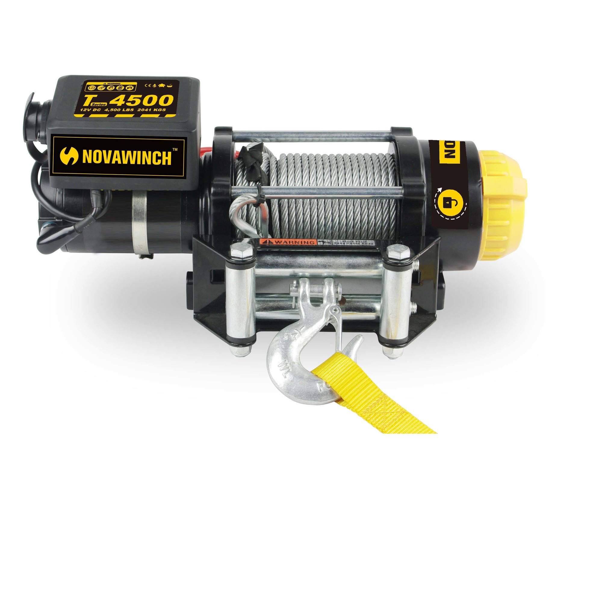 Novawinch, Utility 12V DC Powered Winch, Capacity (Line Pull) 4500 lb, Volts 12, Max. Amps 185, Model 701001068535