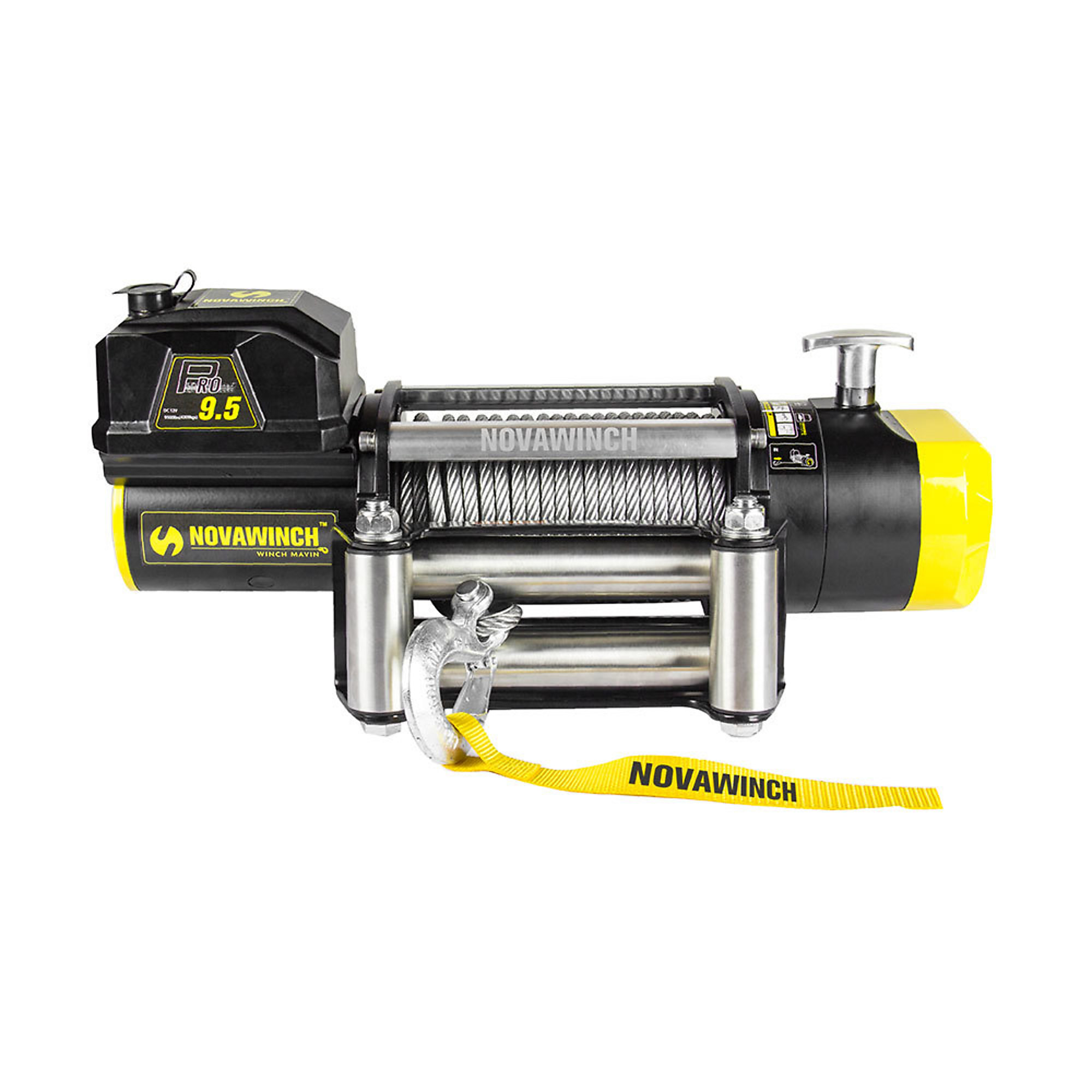 Novawinch, Truck/Trailer 12V DC Powered Winch, Capacity (Line Pull) 9500 lb, Volts 12, Max. Amps 360, Model 701001068581