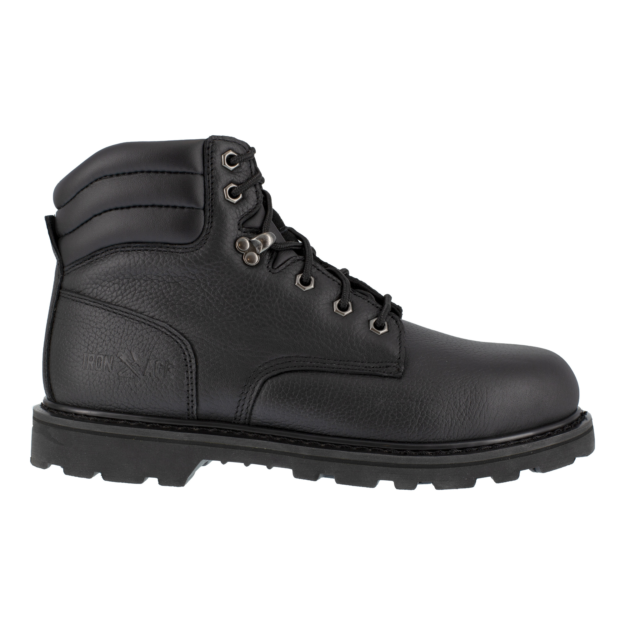 Iron Age, 6Inch Work Boot, Size 8 1/2, Width Medium, Color Black, Model IA5025