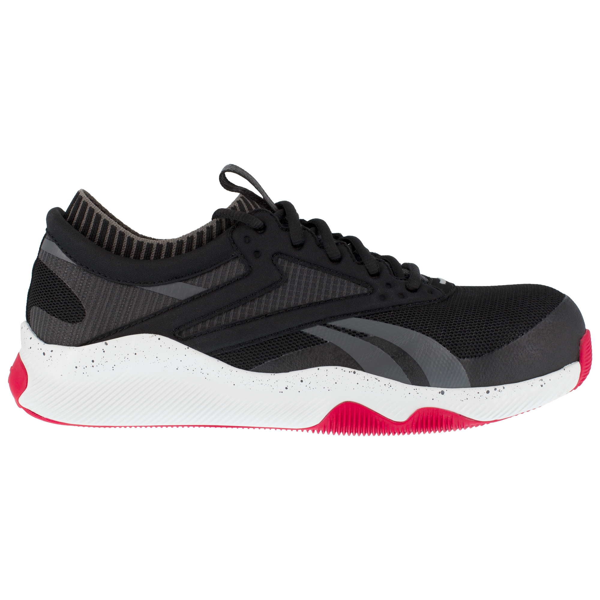 Reebok, Athletic Work Shoe, Size 12, Width Medium, Color Black and Red, Model RB4080