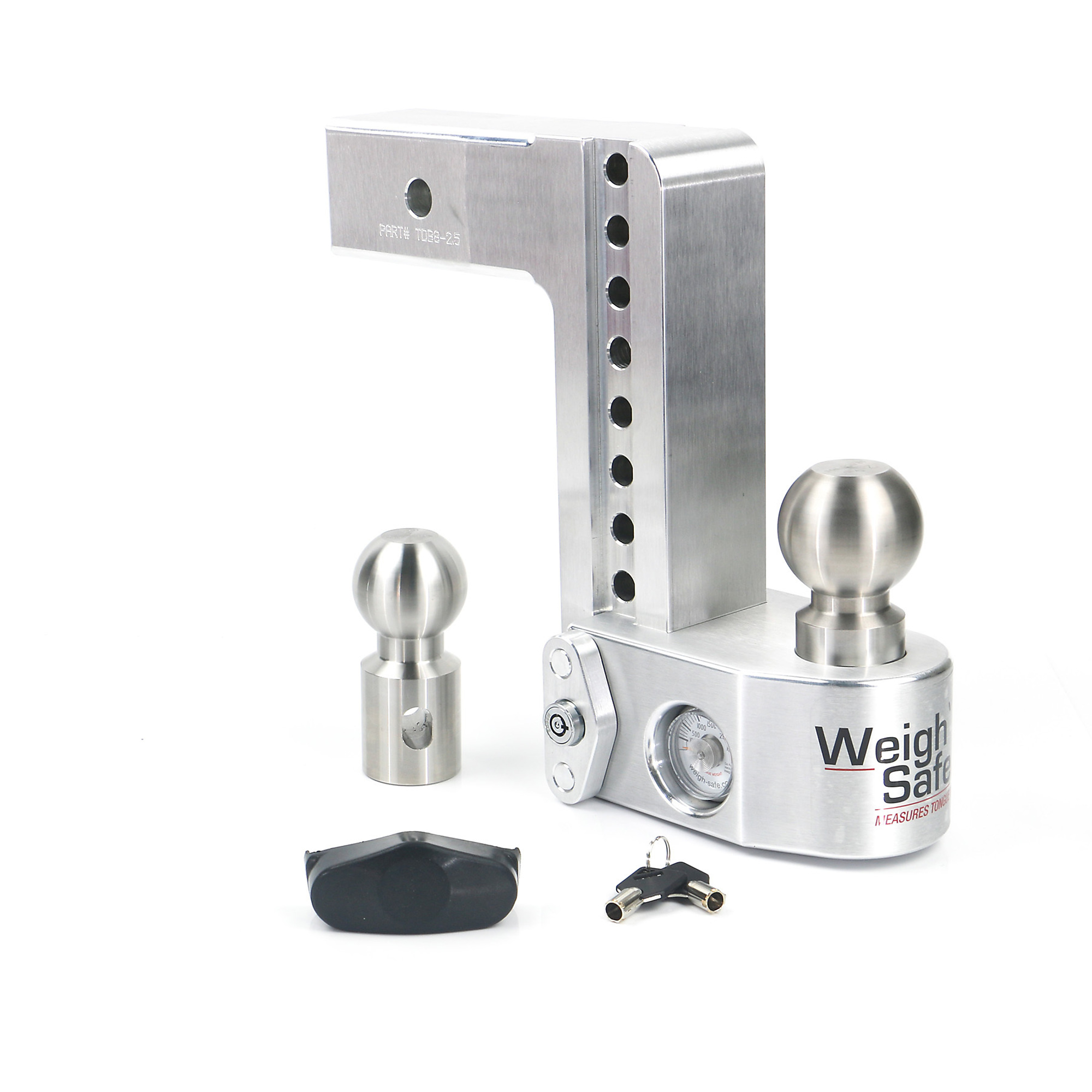 Weigh-Safe, WS 8Inch Drop w/ 2.5Inch Shank (8K/18.5K), Gross Towing Weight 18500 lb, Ball Diameter Multiple in, Class Rating N/A, Model WS8-2.5