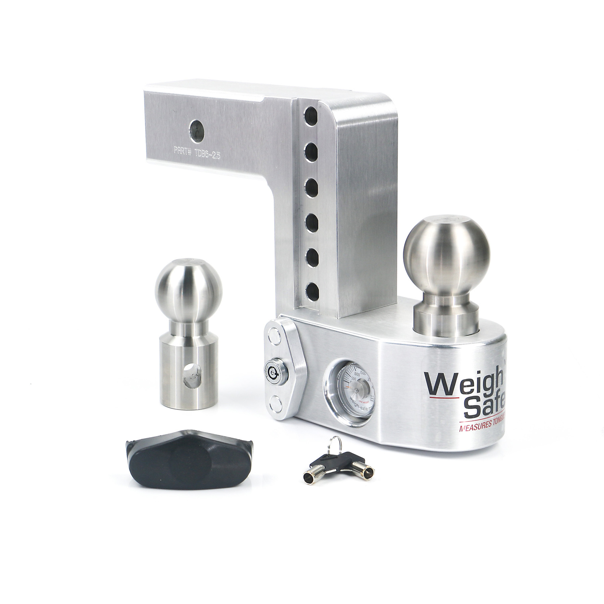 Weigh-Safe, WS 6Inch Drop w/ 2.5Inch Shank (8K/18.5K), Gross Towing Weight 18500 lb, Ball Diameter Multiple in, Class Rating N/A, Model WS6-2.5
