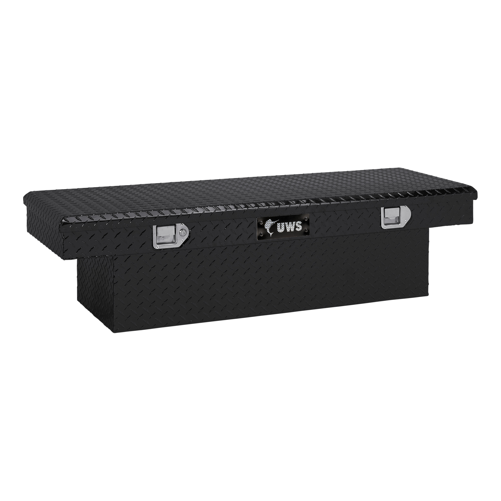 UWS, 54Inch Crossover Truck Tool Box, Width 54.875 in, Material Aluminum, Color Finish Gloss Black, Model EC10092