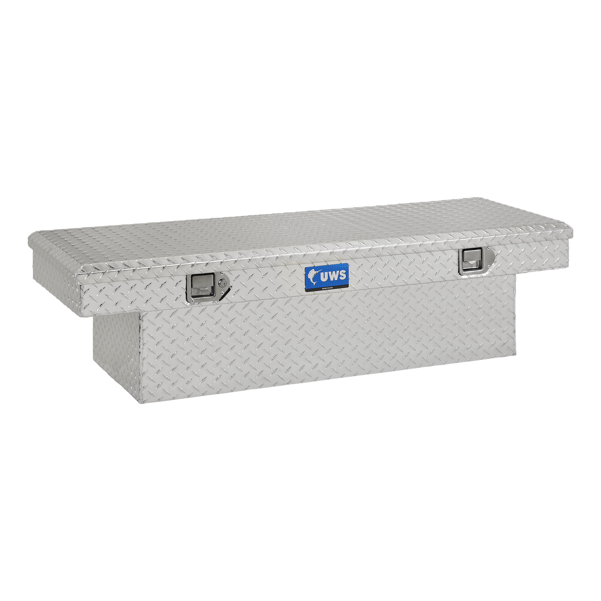 UWS, 54Inch Crossover Truck Tool Box, Width 54.875 in, Material Aluminum, Color Finish Bright Aluminum, Model EC10081