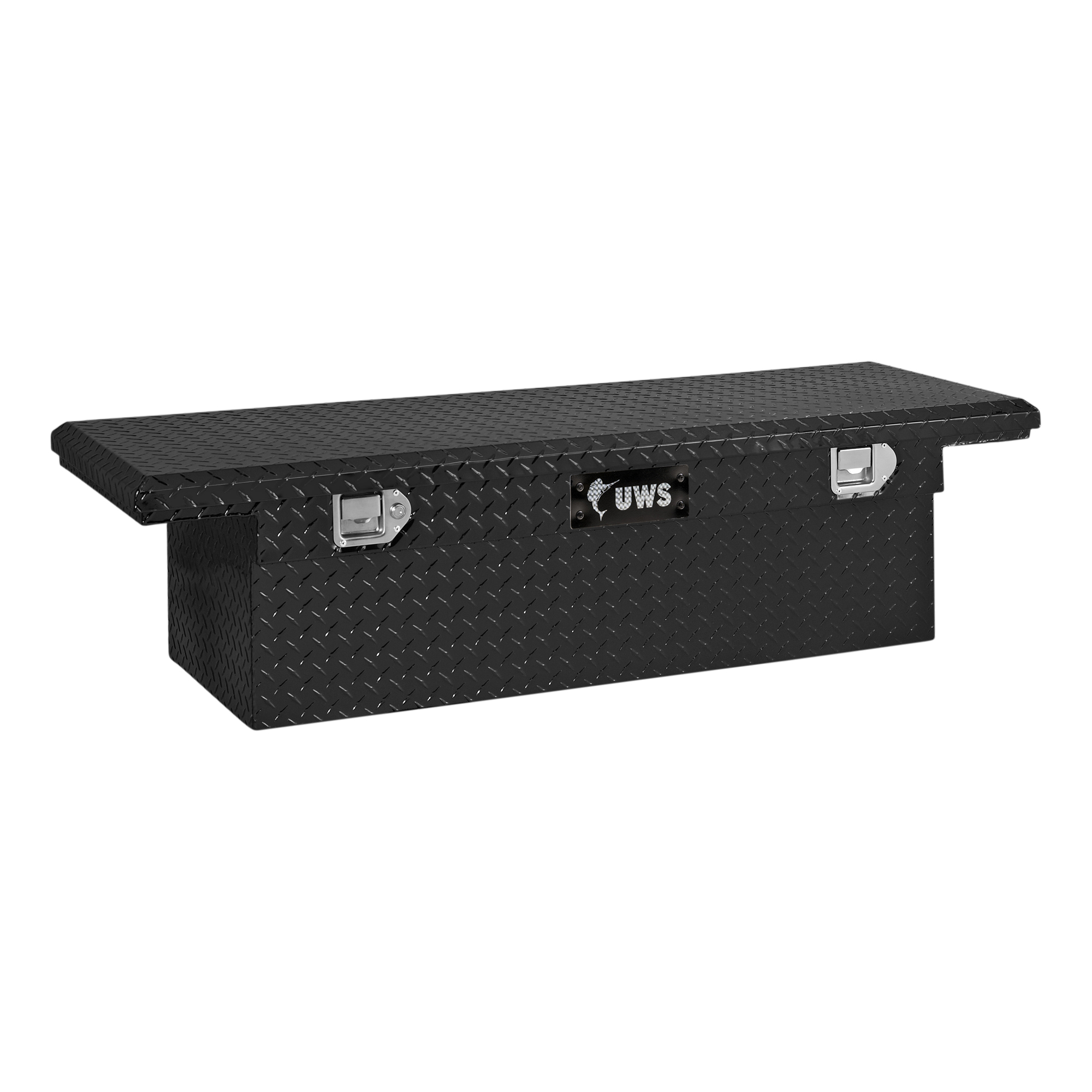 UWS, 58Inch Crossover Truck Tool Box, Width 58.875 in, Material Aluminum, Color Finish Gloss Black, Model EC10152