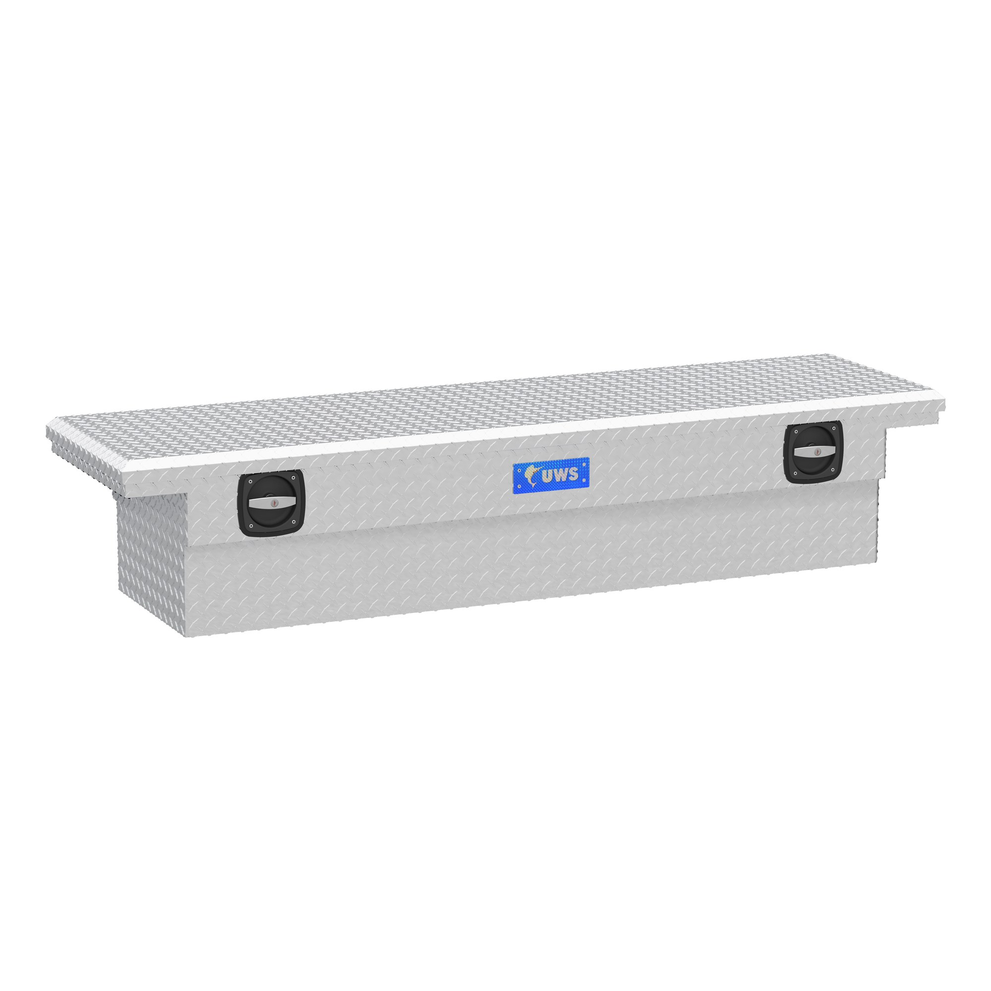 UWS, 72Inch Secure Lock Crossover Truck Tool Box, Width 72.875 in, Material Aluminum, Color Finish Bright Aluminum, Model EC10021