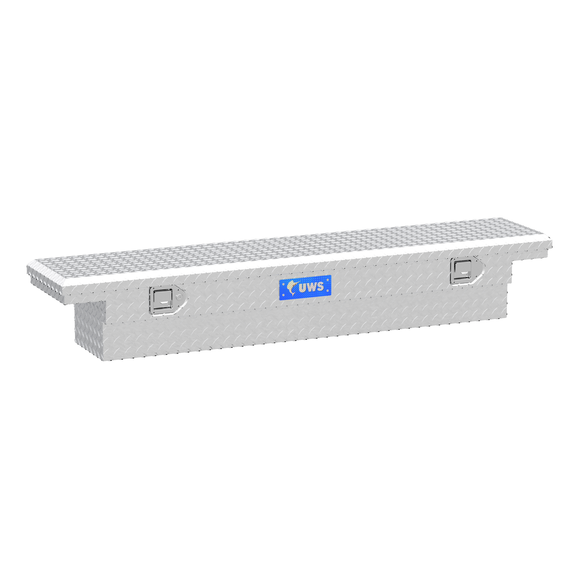 UWS, 69Inch Slim-Line Crossover Truck Tool Box, Width 63.875 in, Material Aluminum, Color Finish Bright Aluminum, Model EC10311