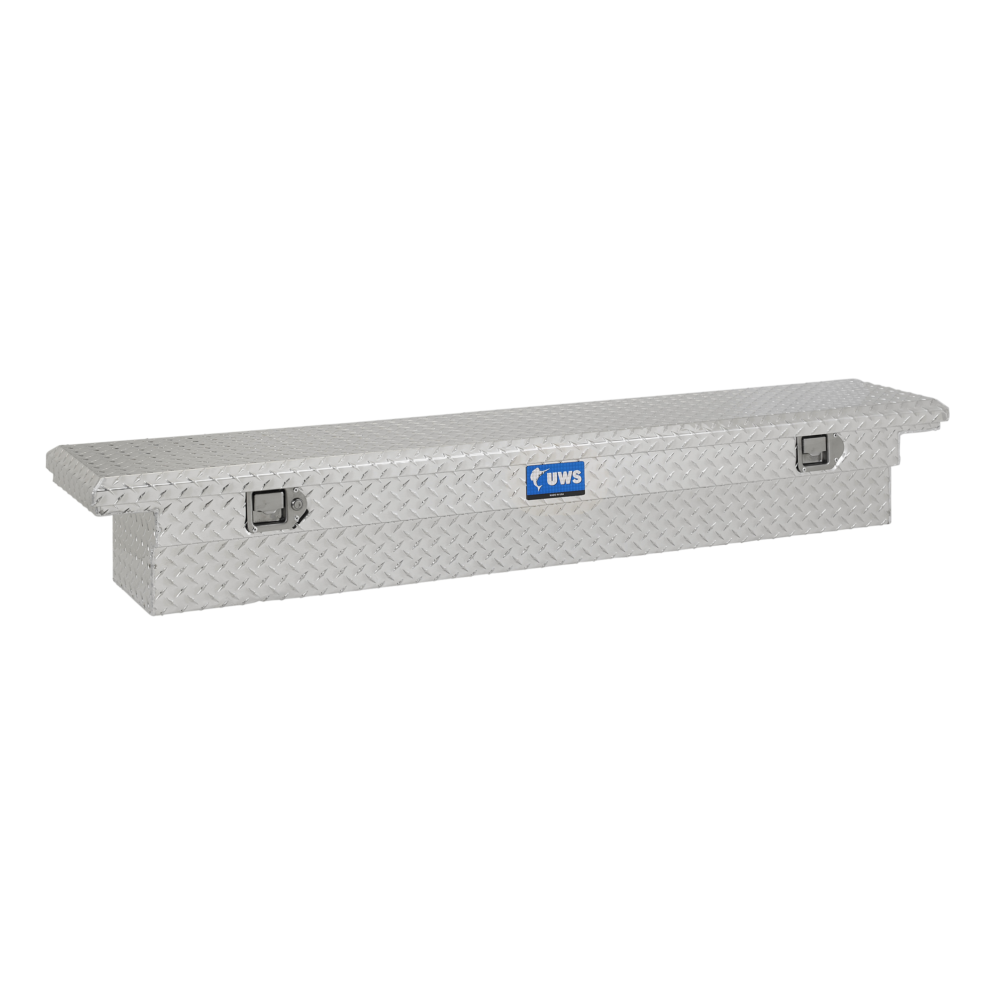 UWS, 69Inch Slim-Line Crossover Truck Tool Box, Width 69.875 in, Material Aluminum, Color Finish Bright Aluminum, Model EC10541