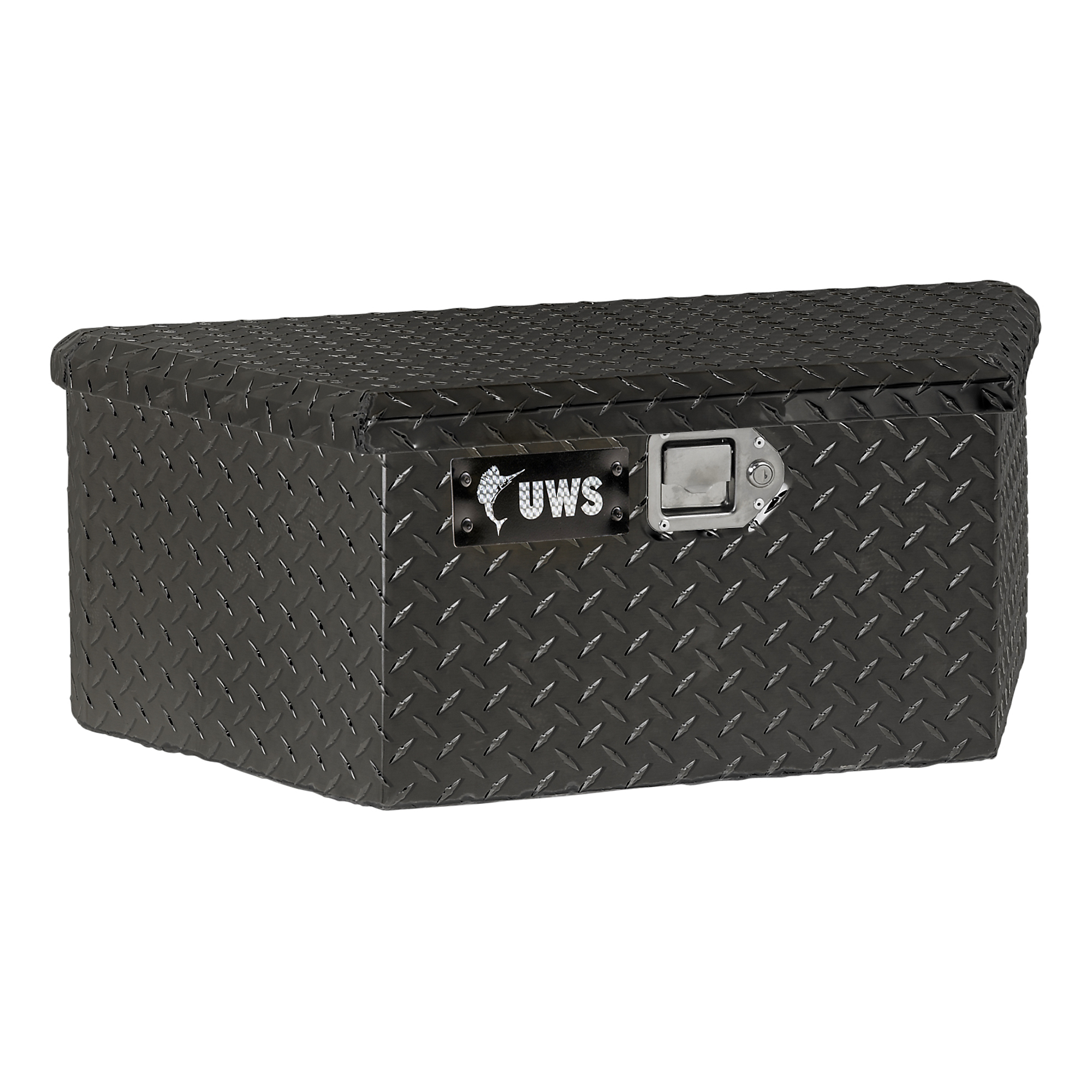 UWS, 34Inch Trailer Tongue Box with Low Profile, Width 34.5 in, Material Aluminum, Color Finish Gloss Black, Model EC20422