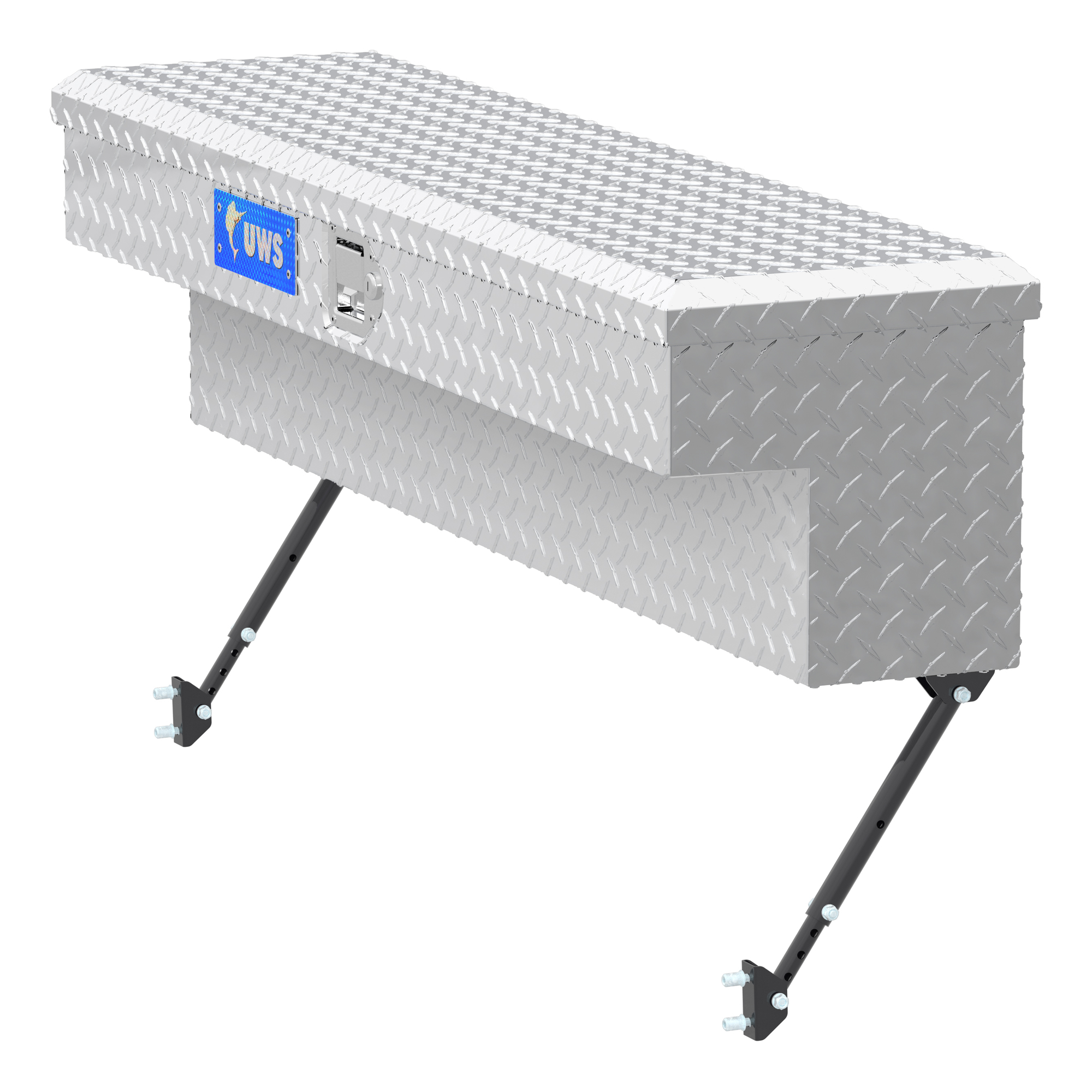 UWS, 48Inch Truck Side Tool Box, Width 48 in, Material Aluminum, Color Finish Bright Aluminum, Model EC30091-MK2