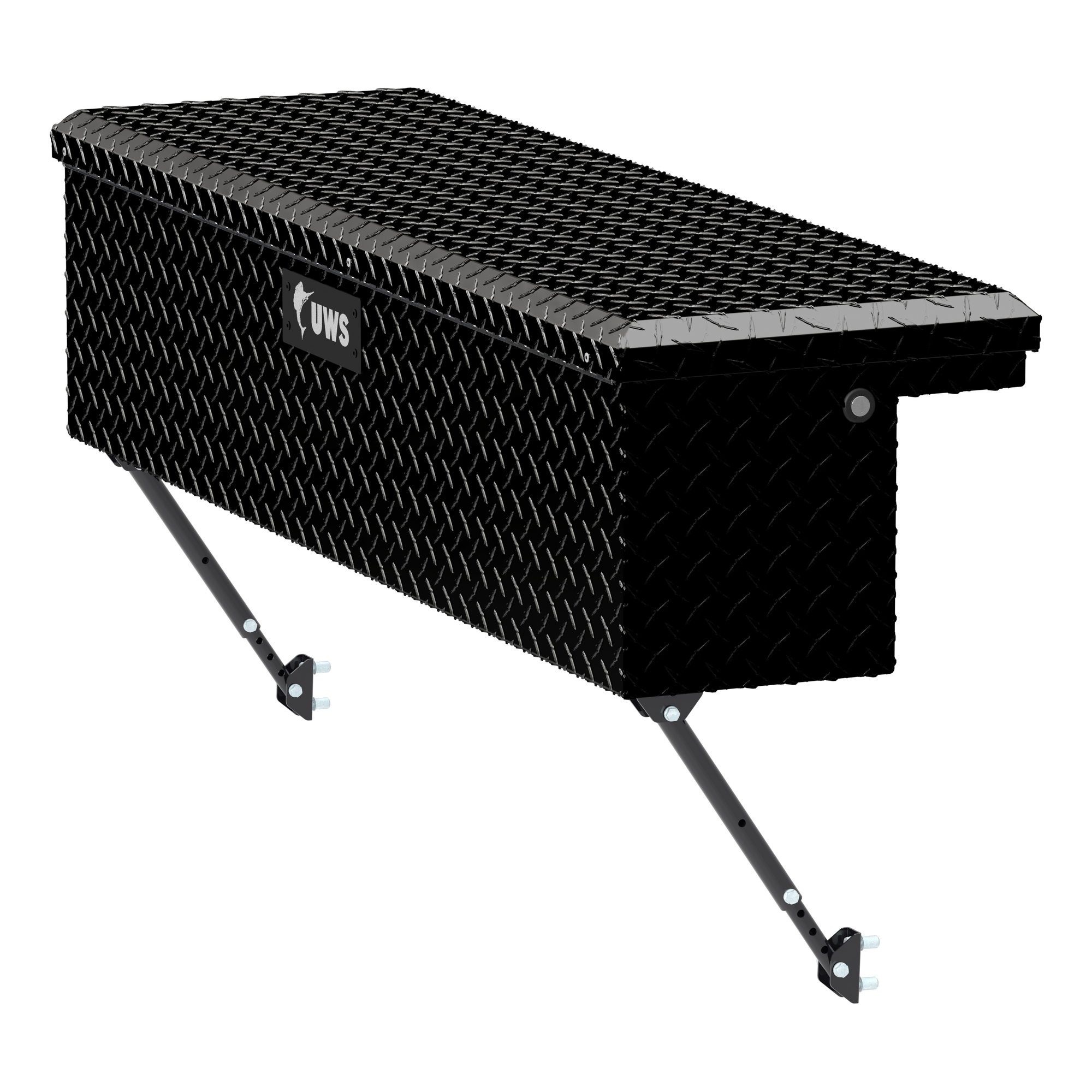 UWS, 48Inch Truck Side Tool Box with Low Profile, Width 48.875 in, Material Aluminum, Color Finish Gloss Black, Model EC30202-MK2