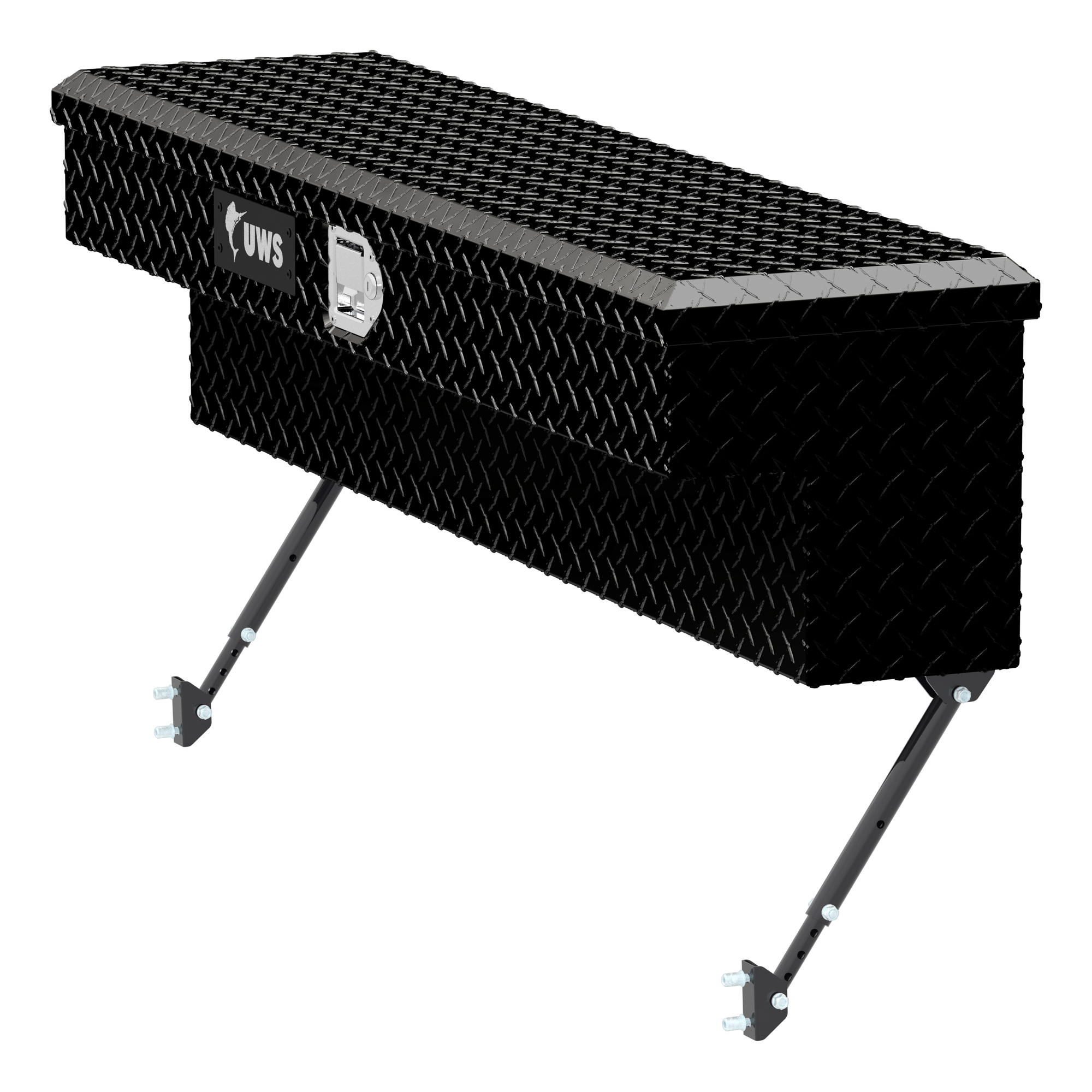 UWS, 48Inch Truck Side Tool Box, Width 48 in, Material Aluminum, Color Finish Gloss Black, Model EC30102-MK2