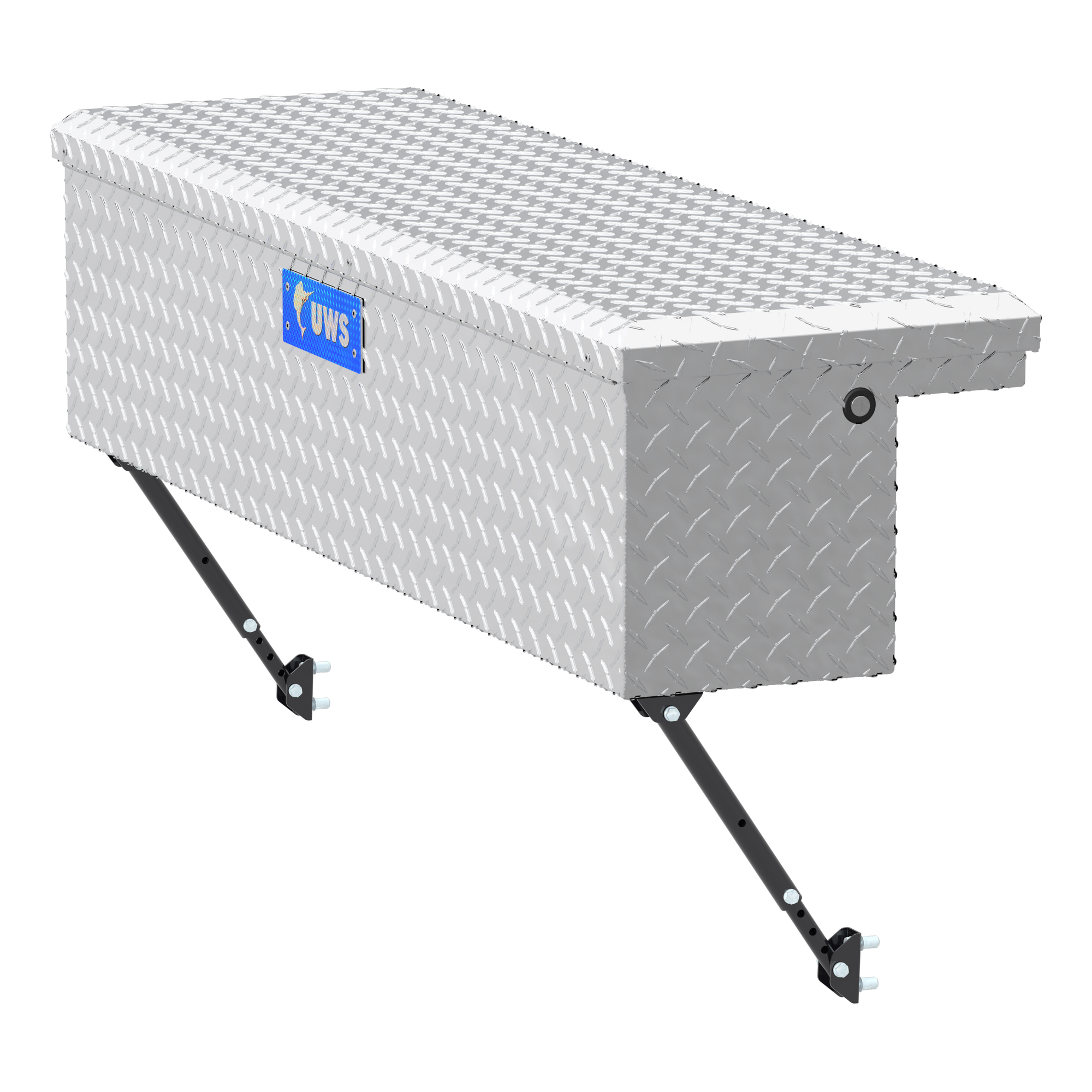 UWS, 48Inch Truck Side Tool Box with Low Profile, Width 48.875 in, Material Aluminum, Color Finish Bright Aluminum, Model EC30201-MK2