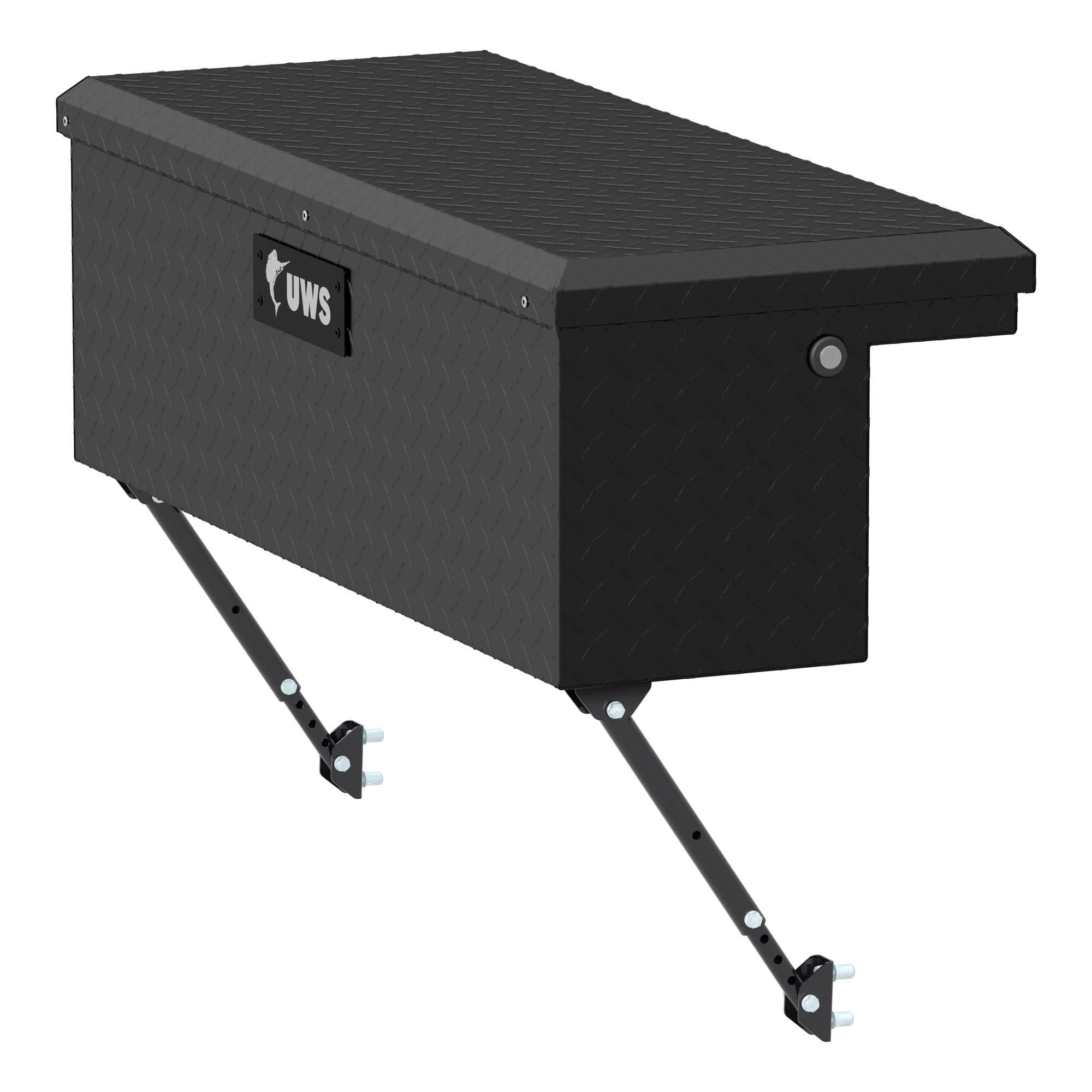 UWS, 36Inch Truck Side Tool Box with Low Profile, Width 36.875 in, Material Aluminum, Color Finish Matte Black, Model EC30363-MK2