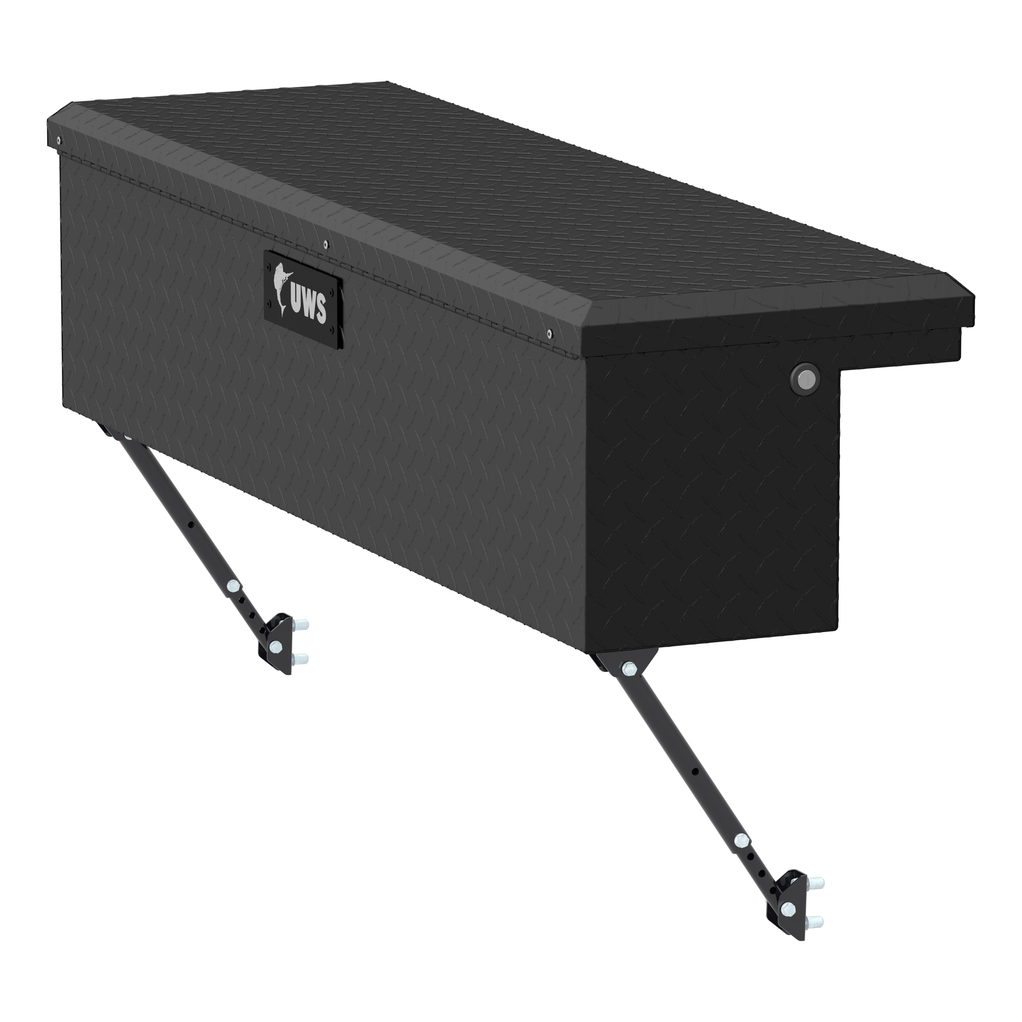 UWS, 48Inch Truck Side Tool Box with Low Profile, Width 48.875 in, Material Aluminum, Color Finish Matte Black, Model EC30203-MK2