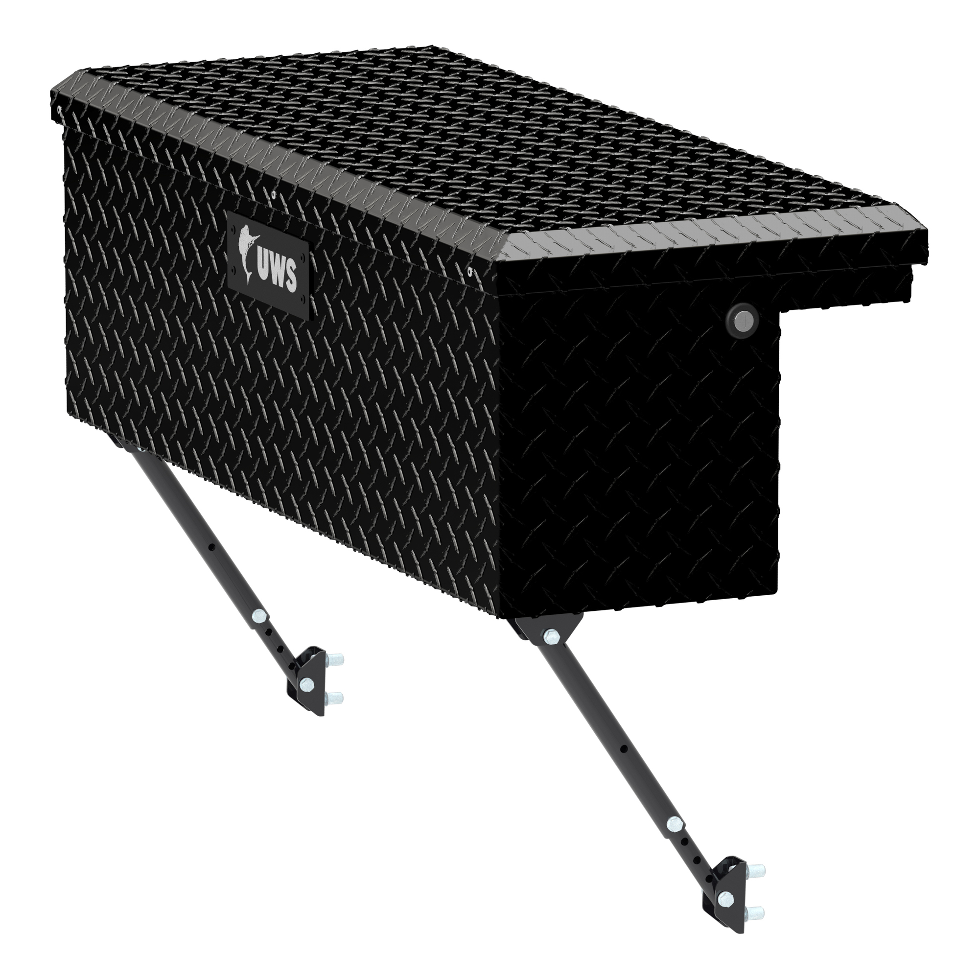 UWS, 36Inch Truck Side Tool Box with Low Profile, Width 36.875 in, Material Aluminum, Color Finish Gloss Black, Model EC30362-MK2