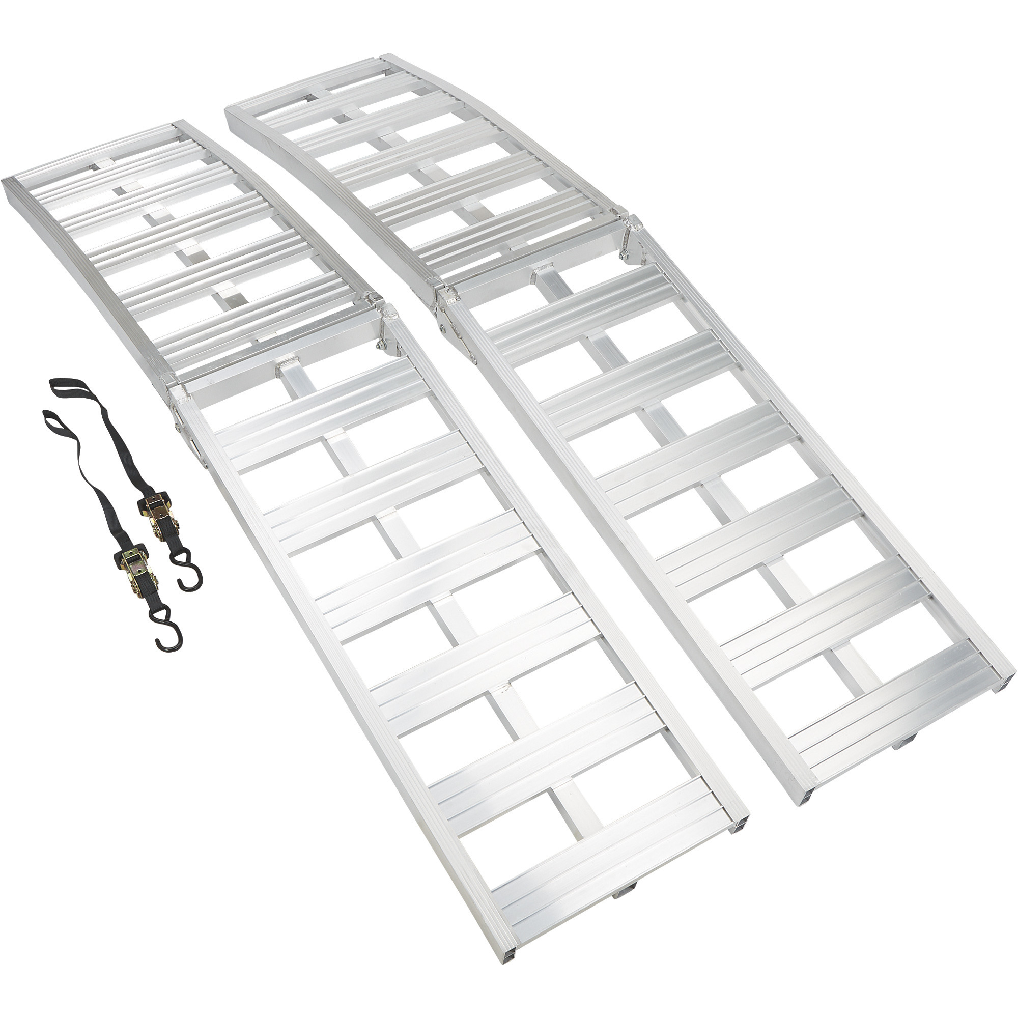 Ultra-Tow Bi-Fold Arched Aluminum Motorcycle Ramp Set, 3000-Lb. Capacity, 8ft.L